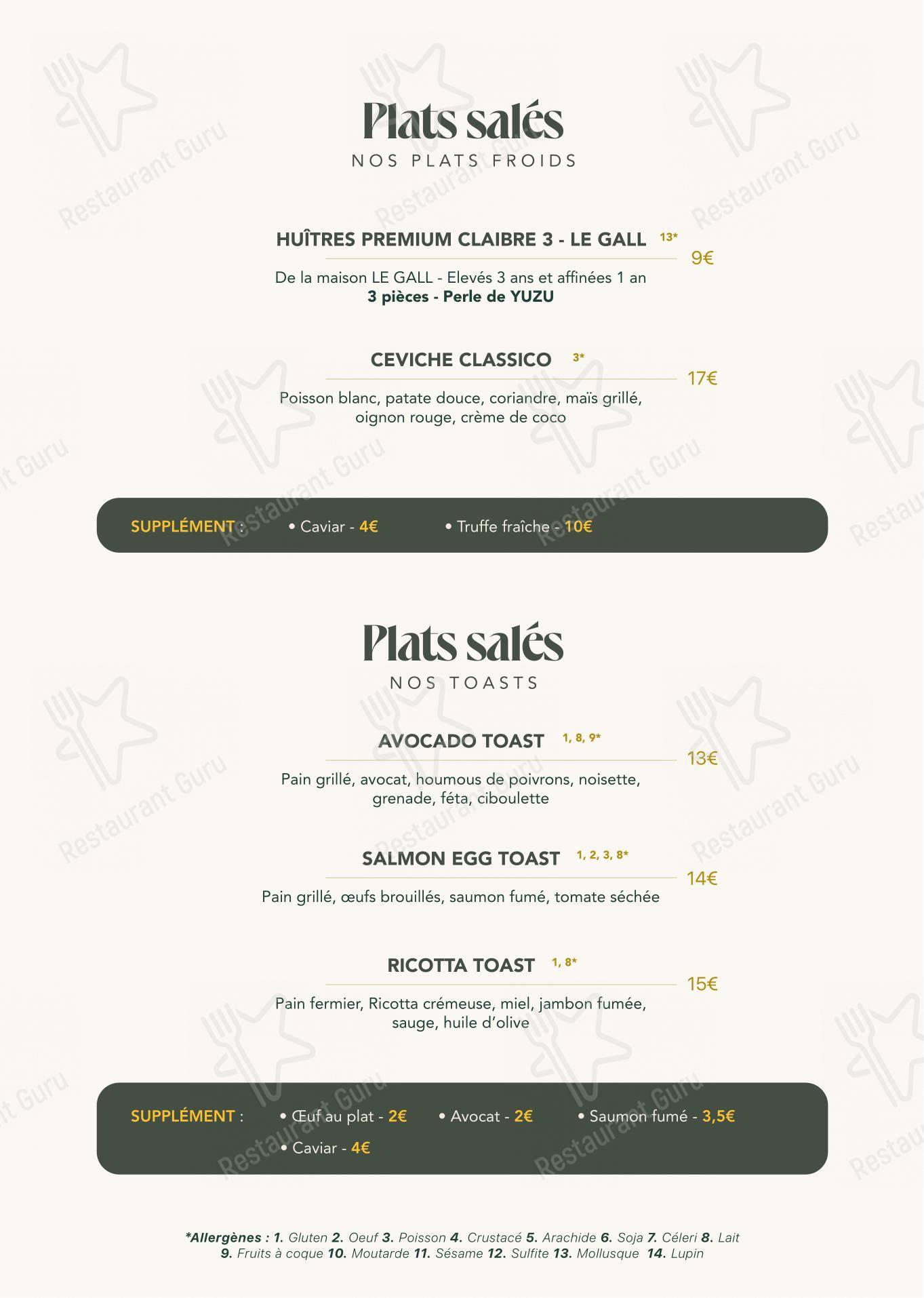 Menu pour ITZA LA PYRAMIDE - Menu