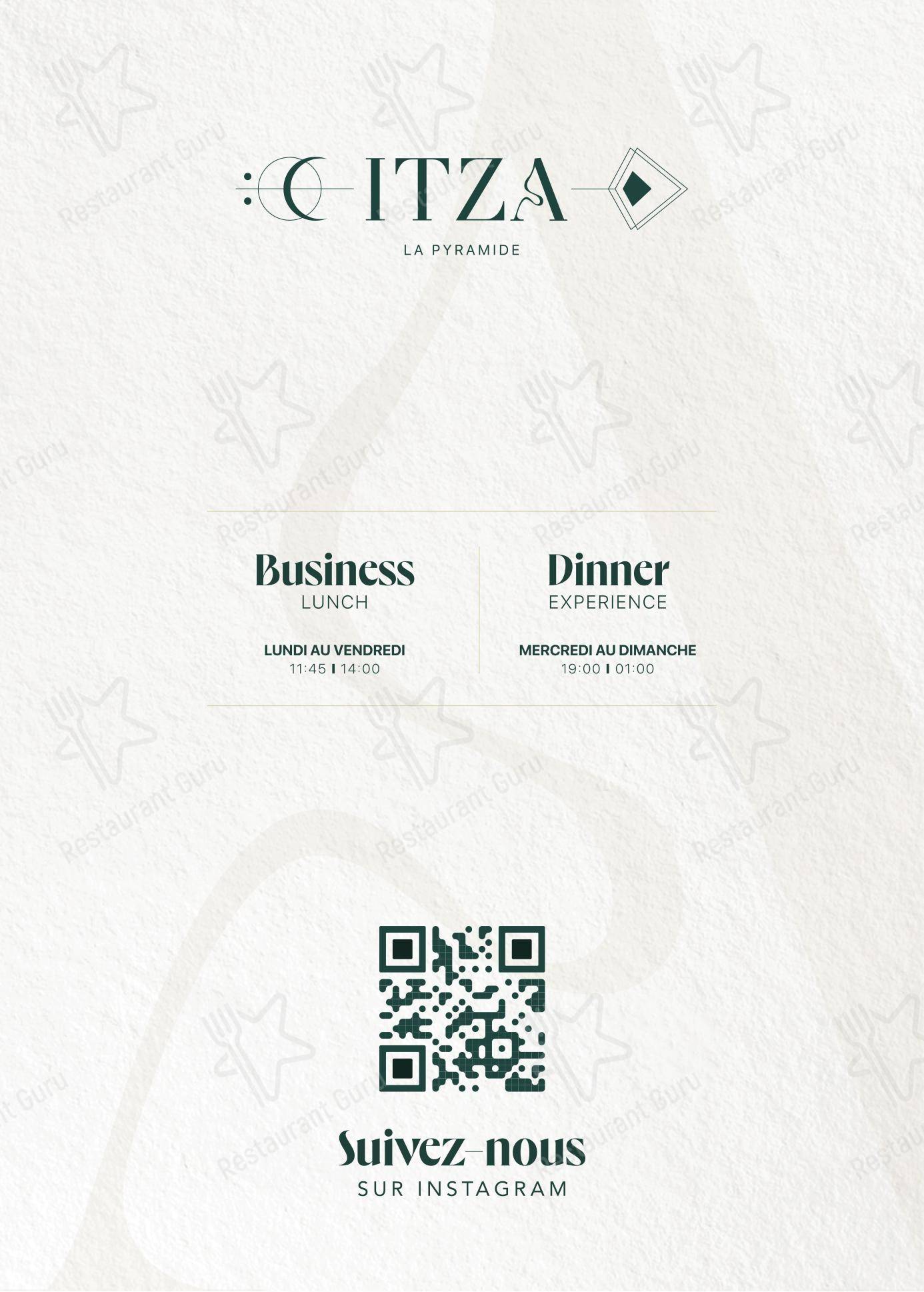 Menu pour ITZA LA PYRAMIDE - Menu bar