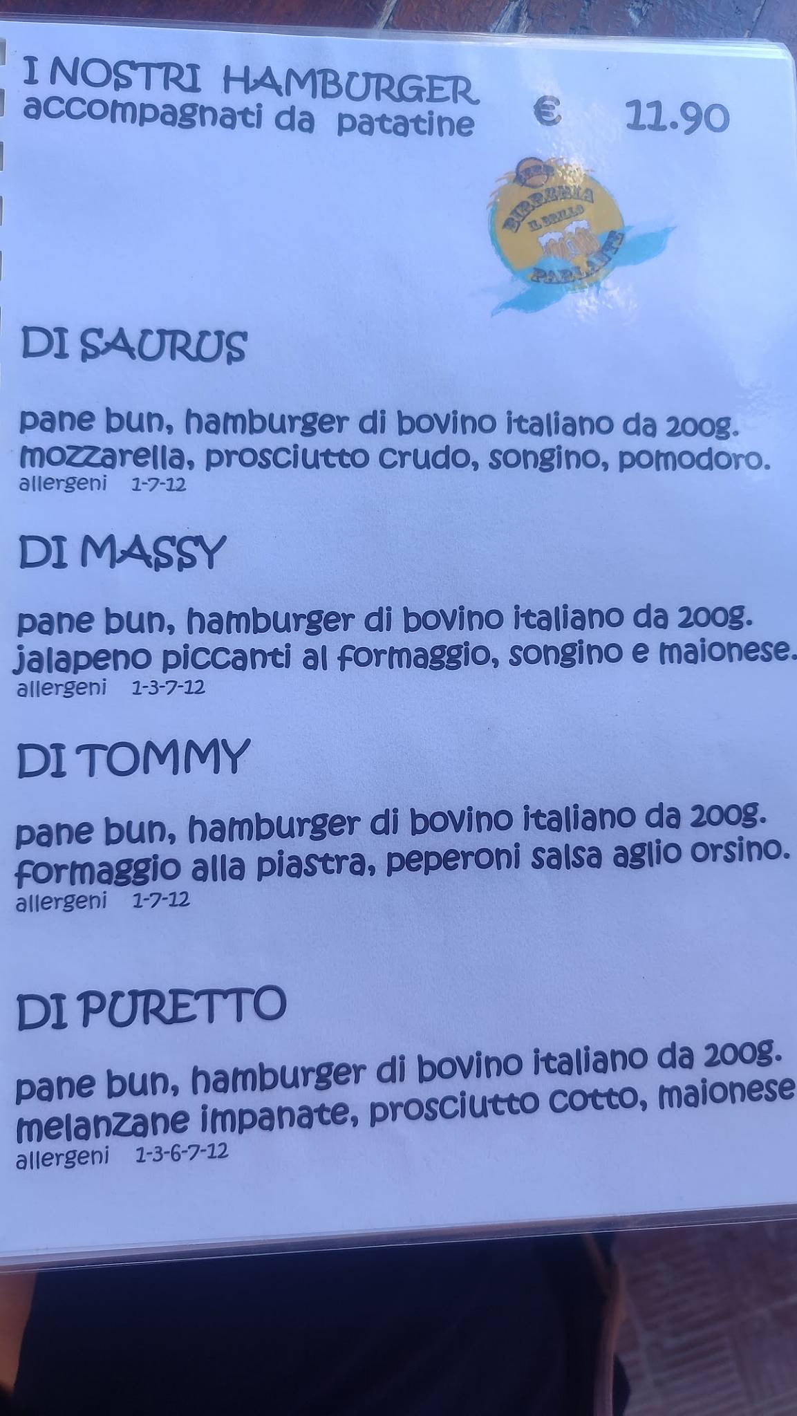 Menu di Il Brillo Parlante 