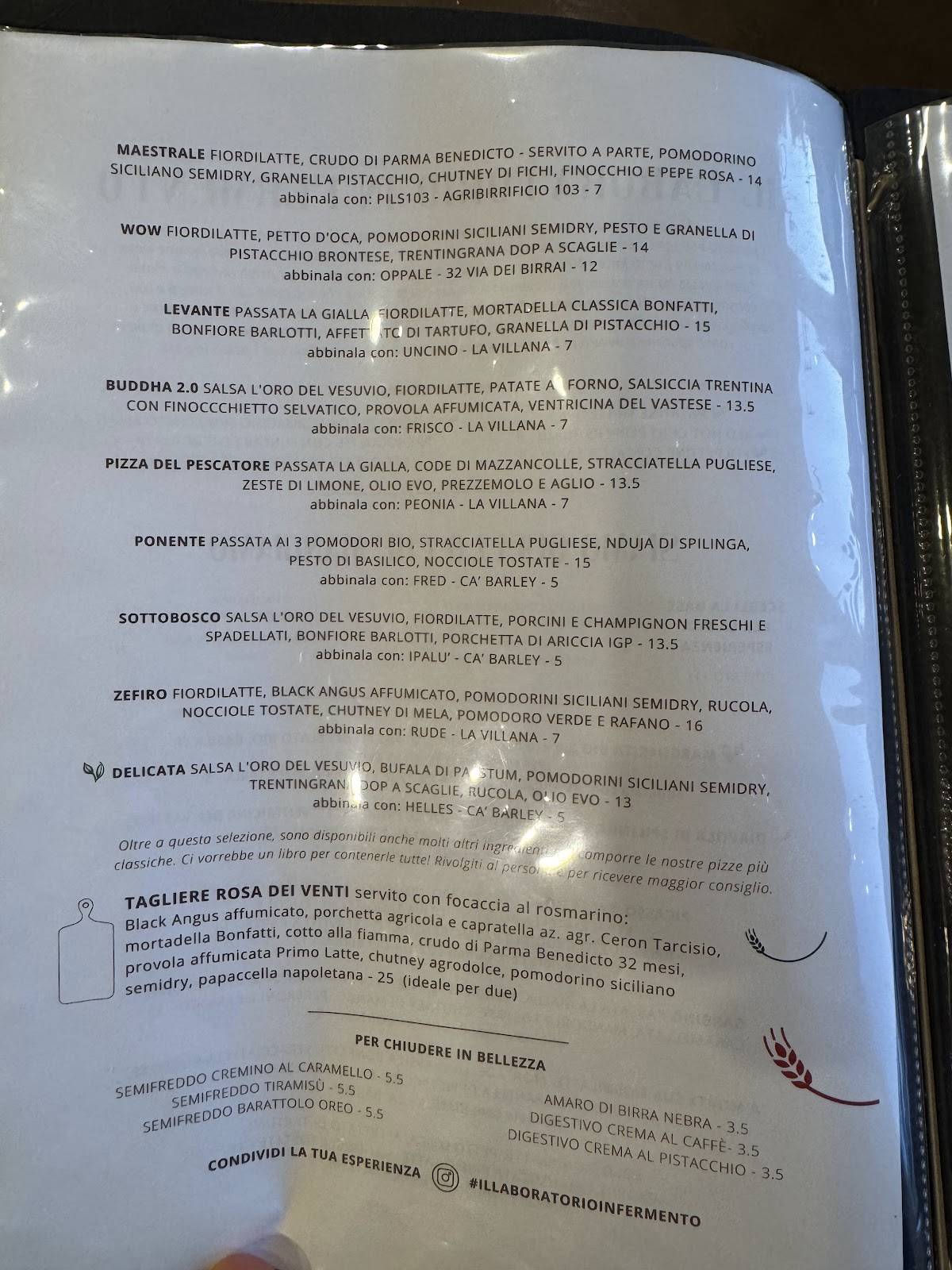 Menu di Il Laboratorio 