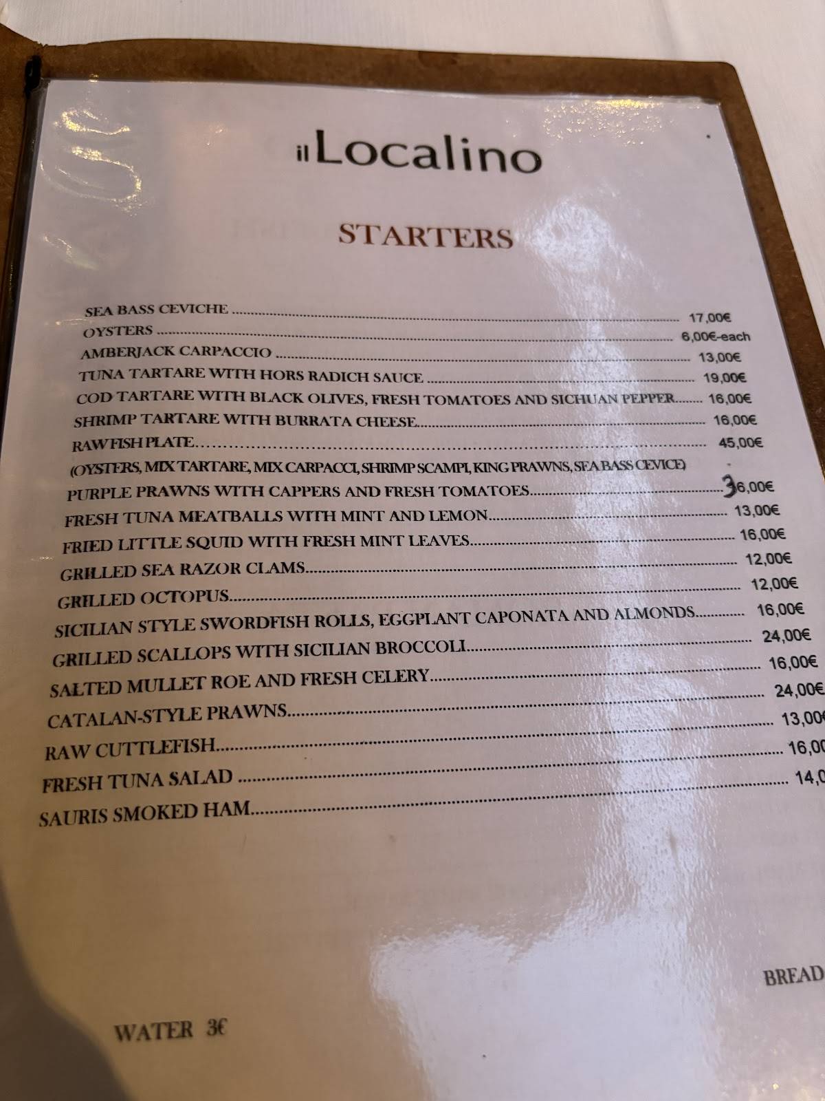 Menu di Il Localino 