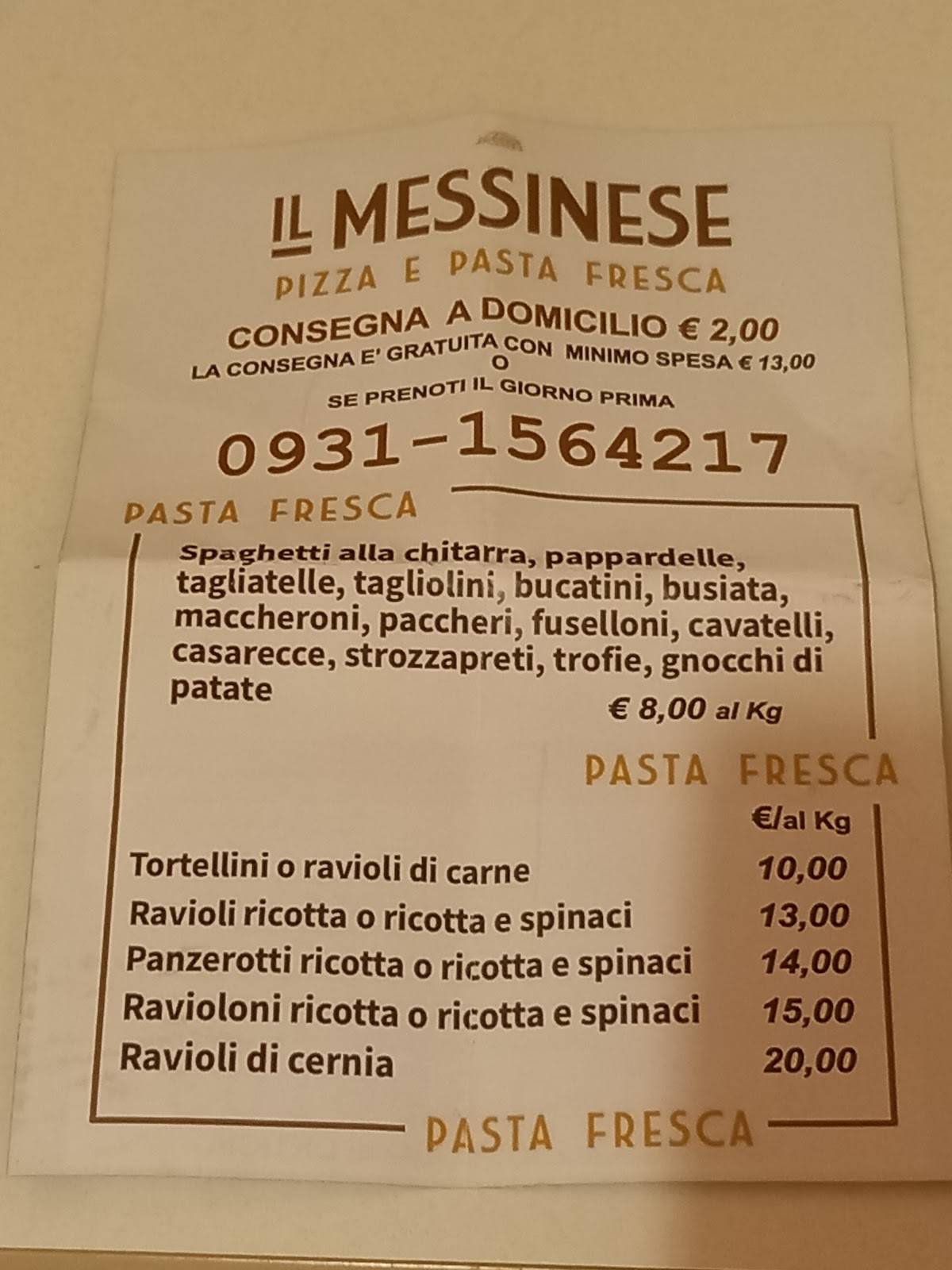 Menu di Il Messinese 