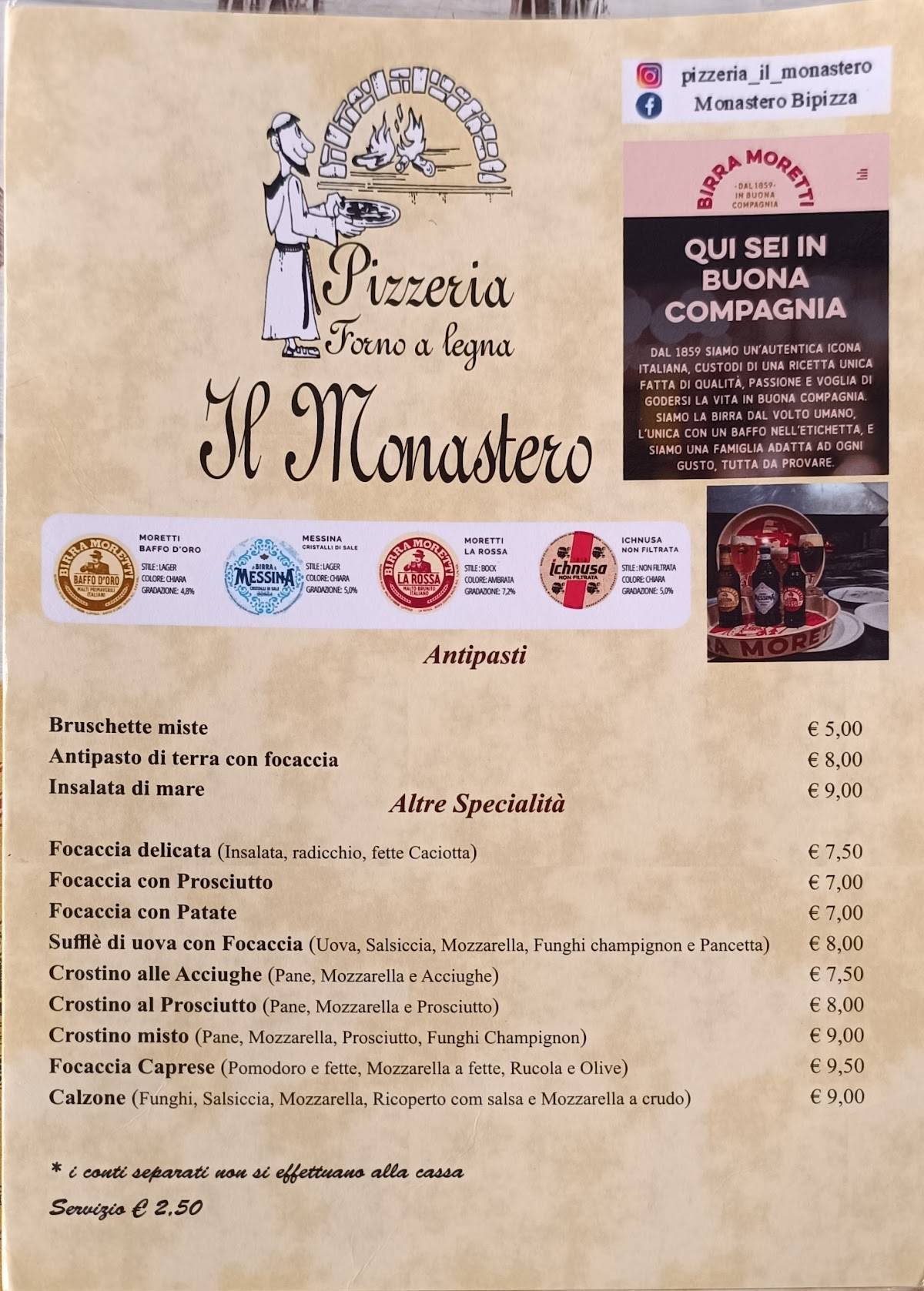 Menu di Il Monastero 