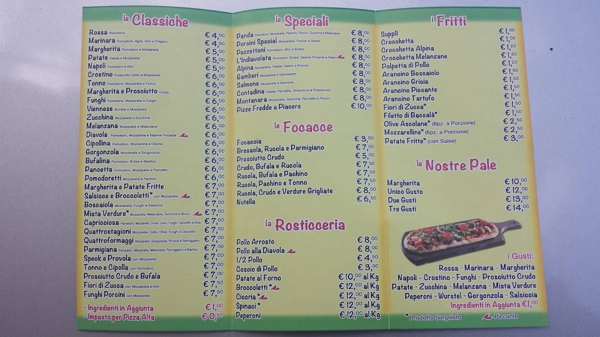 Menu di Il Panda 