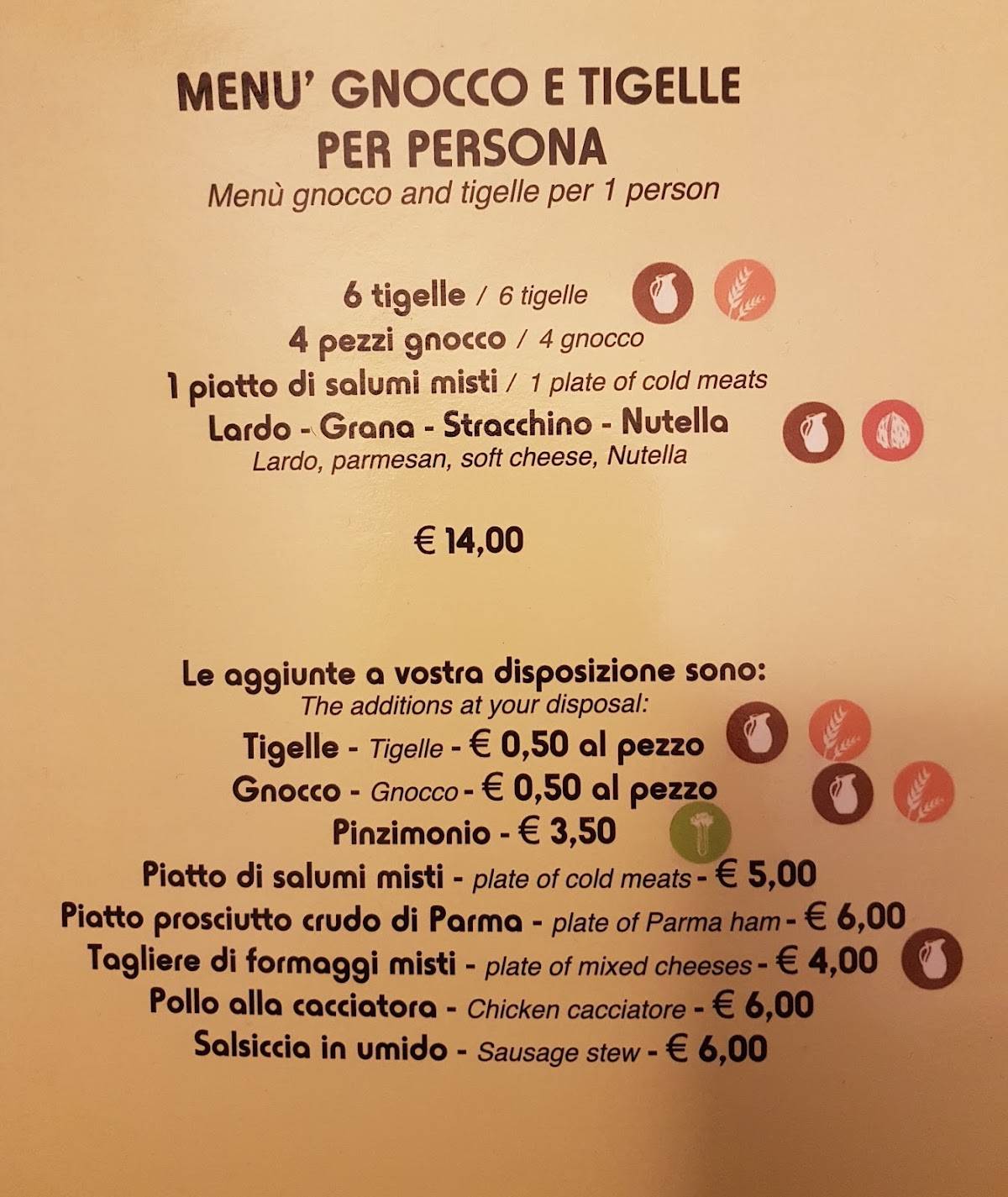 Menu di Ristorante pizzeria Terra&Mare 