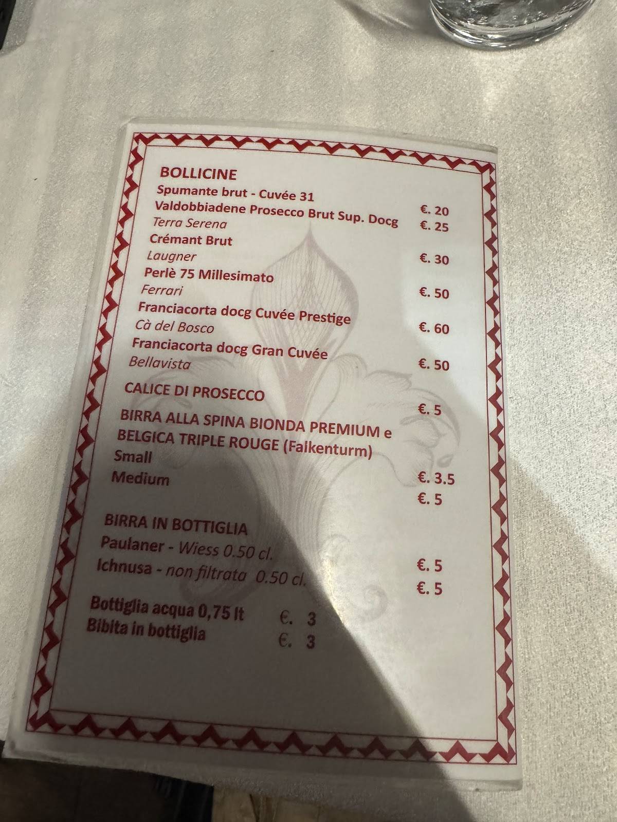 Menu di Il Rondò antica osteria con scrocchia 