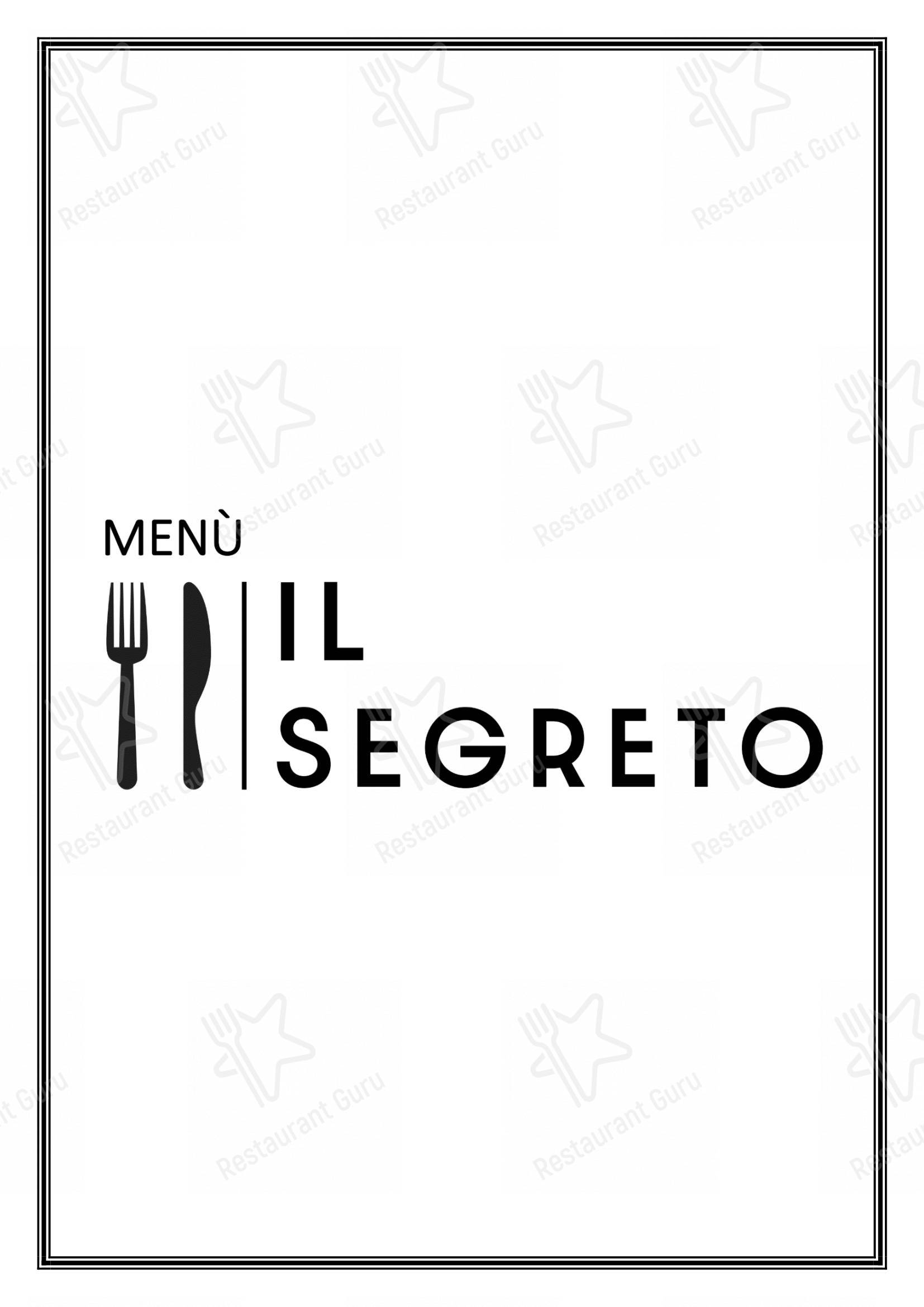 Menu di Il Segreto - Italian restaurant near the Vatican - Menu bar