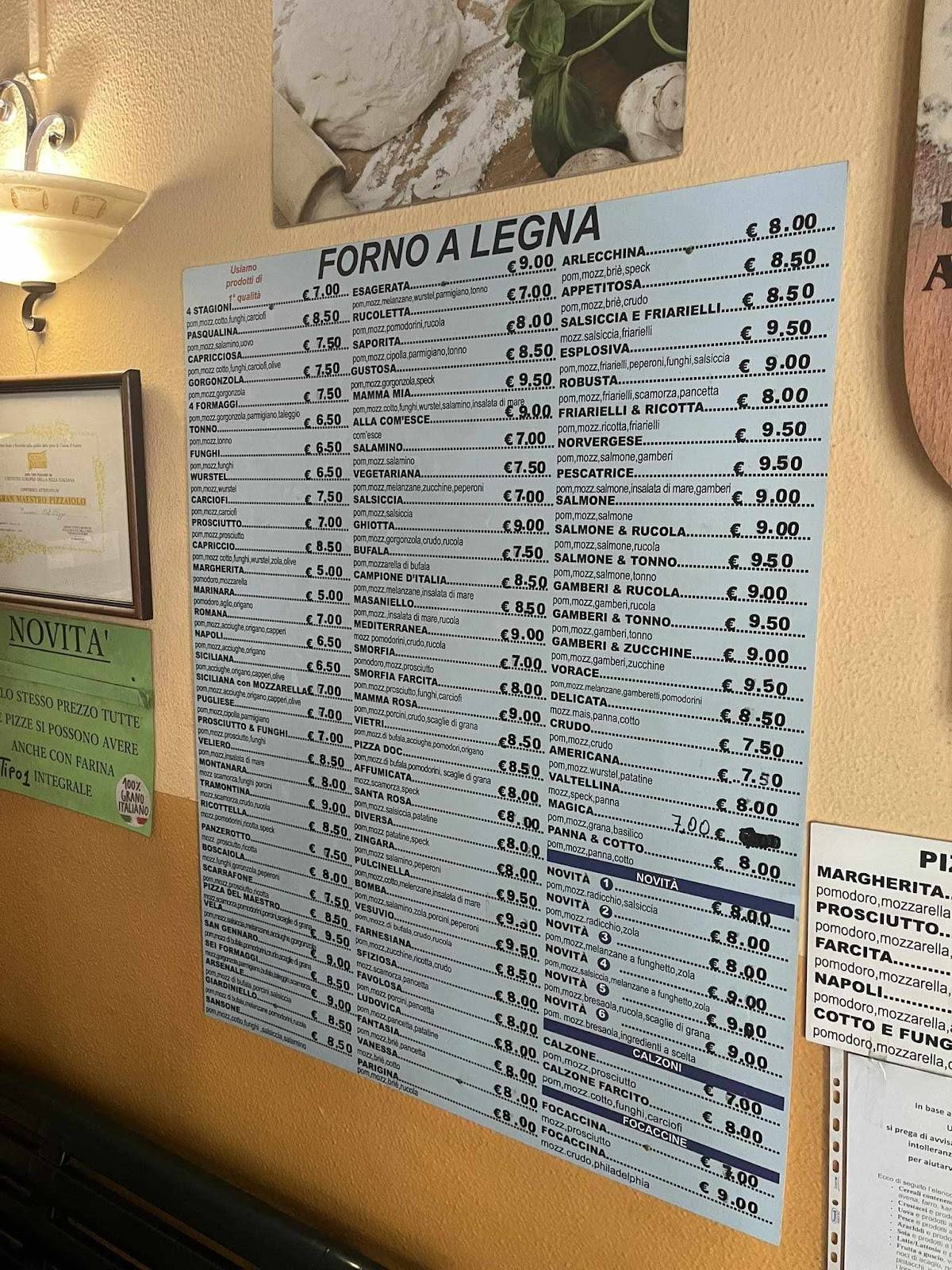 Menu di Il Veliero da Erasmo 
