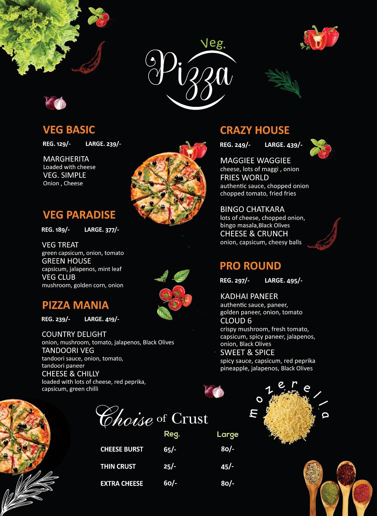 US Pizza & Fried Chicken (USPFC), Imphal menu