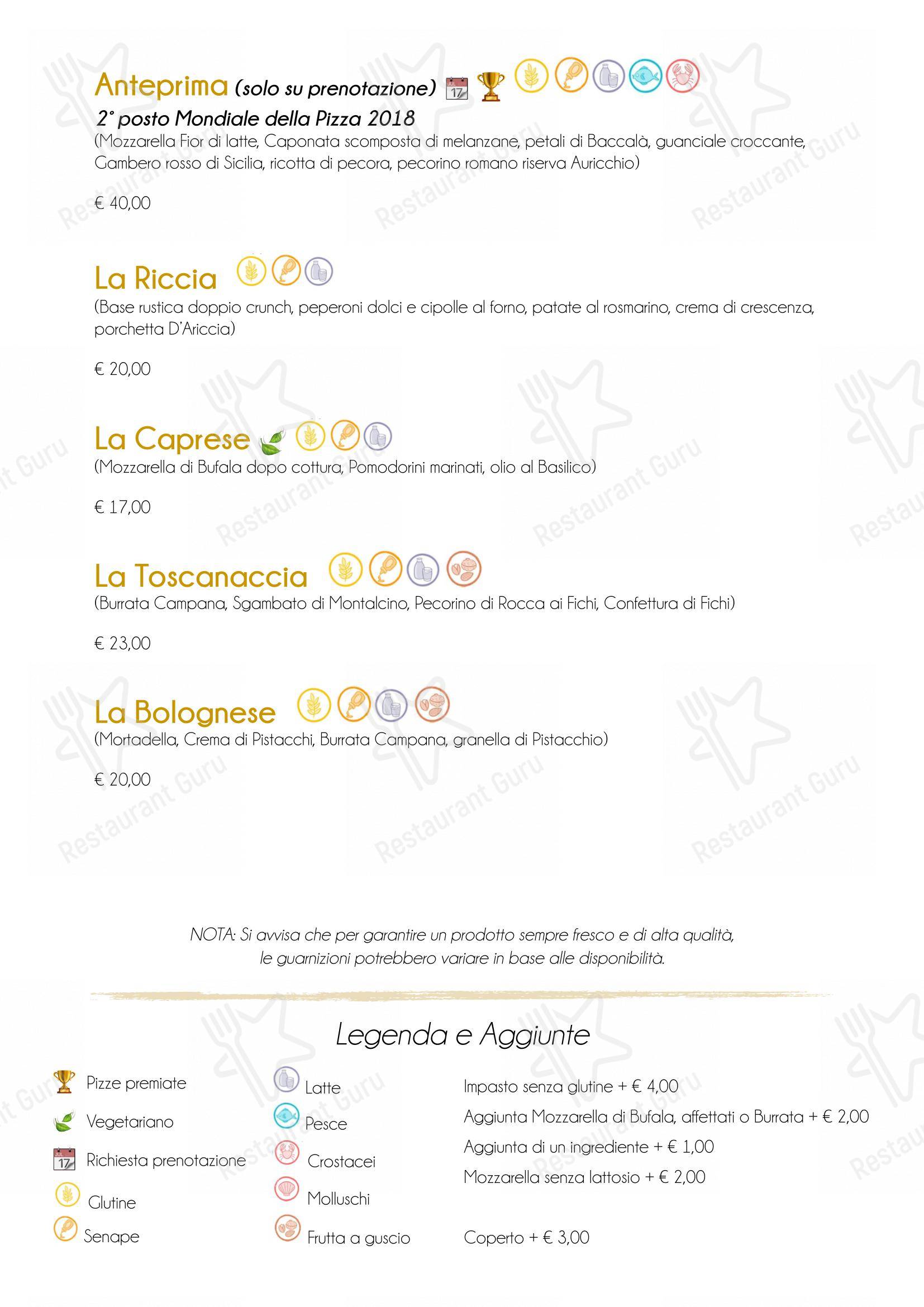 Menu di Al Posto Giusto - da Valentina e Salvatore - Menu