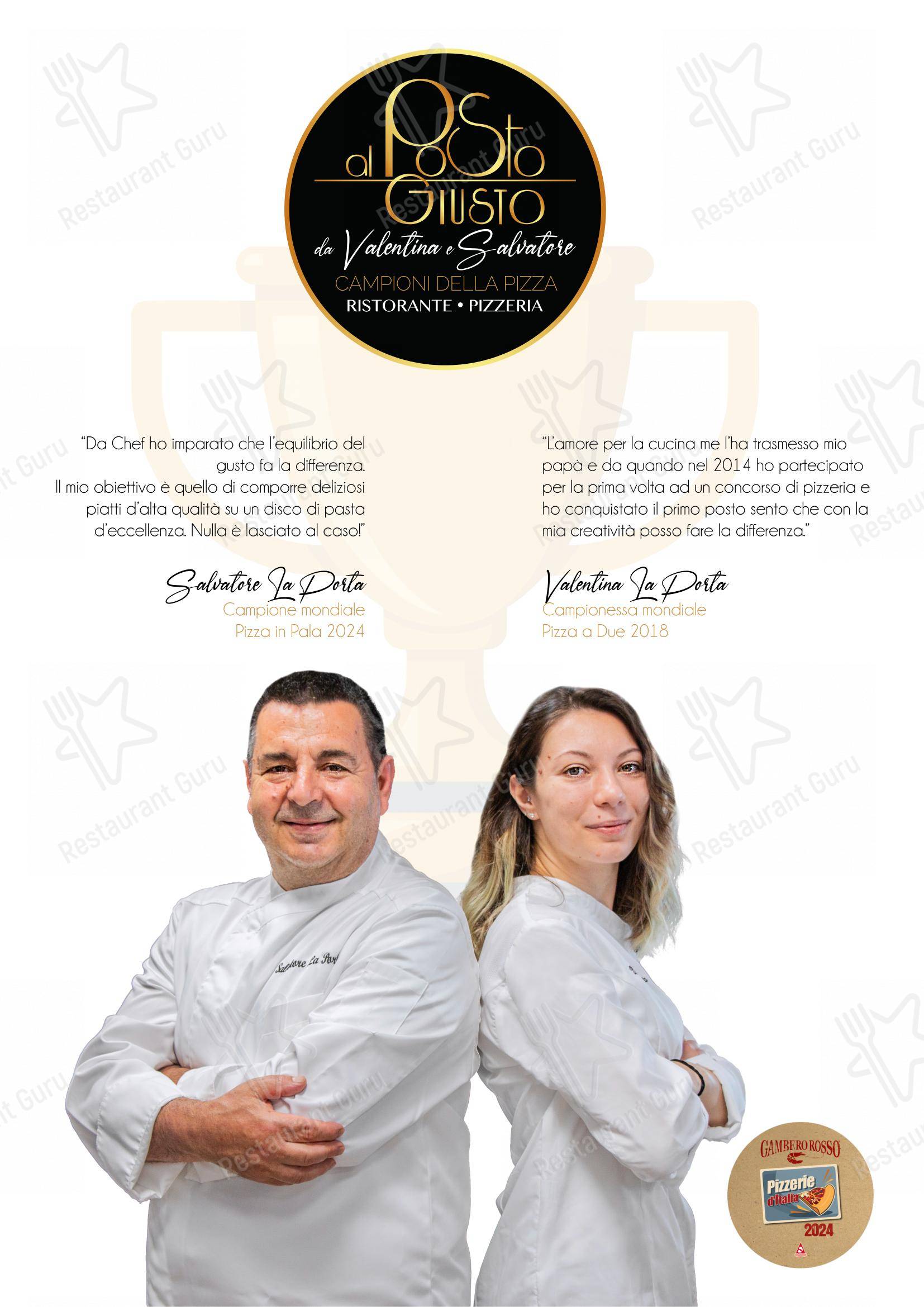 Al Posto Giusto - da Valentina e Salvatore in Castelli Calepio - Menu