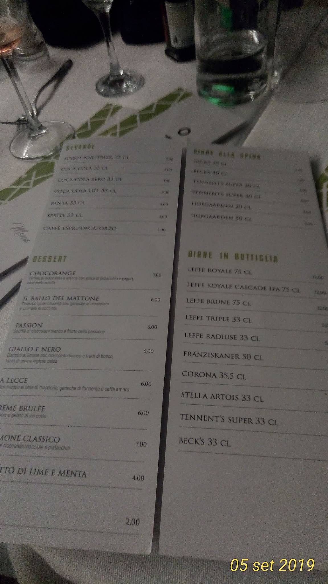 Menu di Incoho Ristorante 