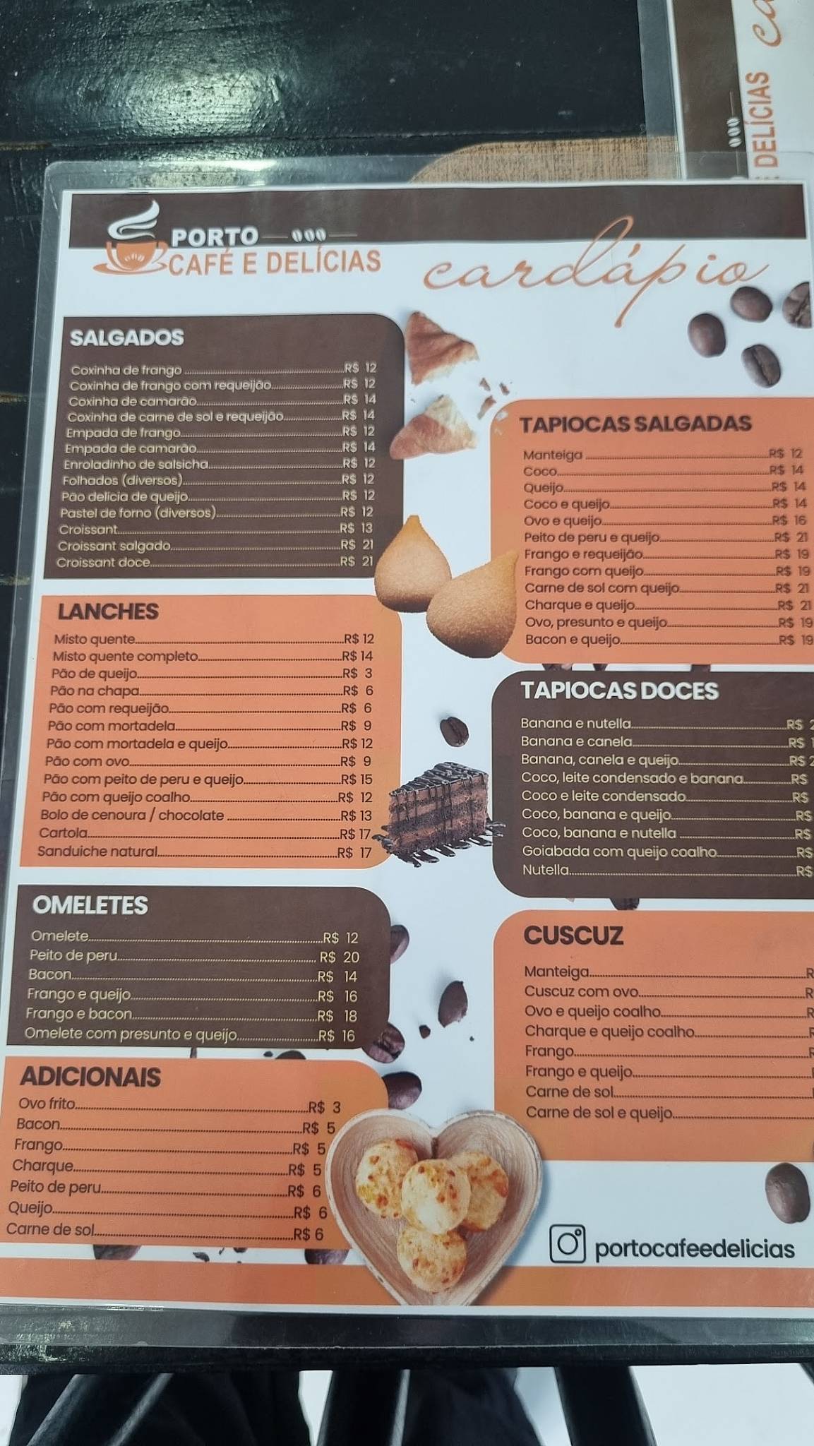 Porto Café e Delícias cardápio
