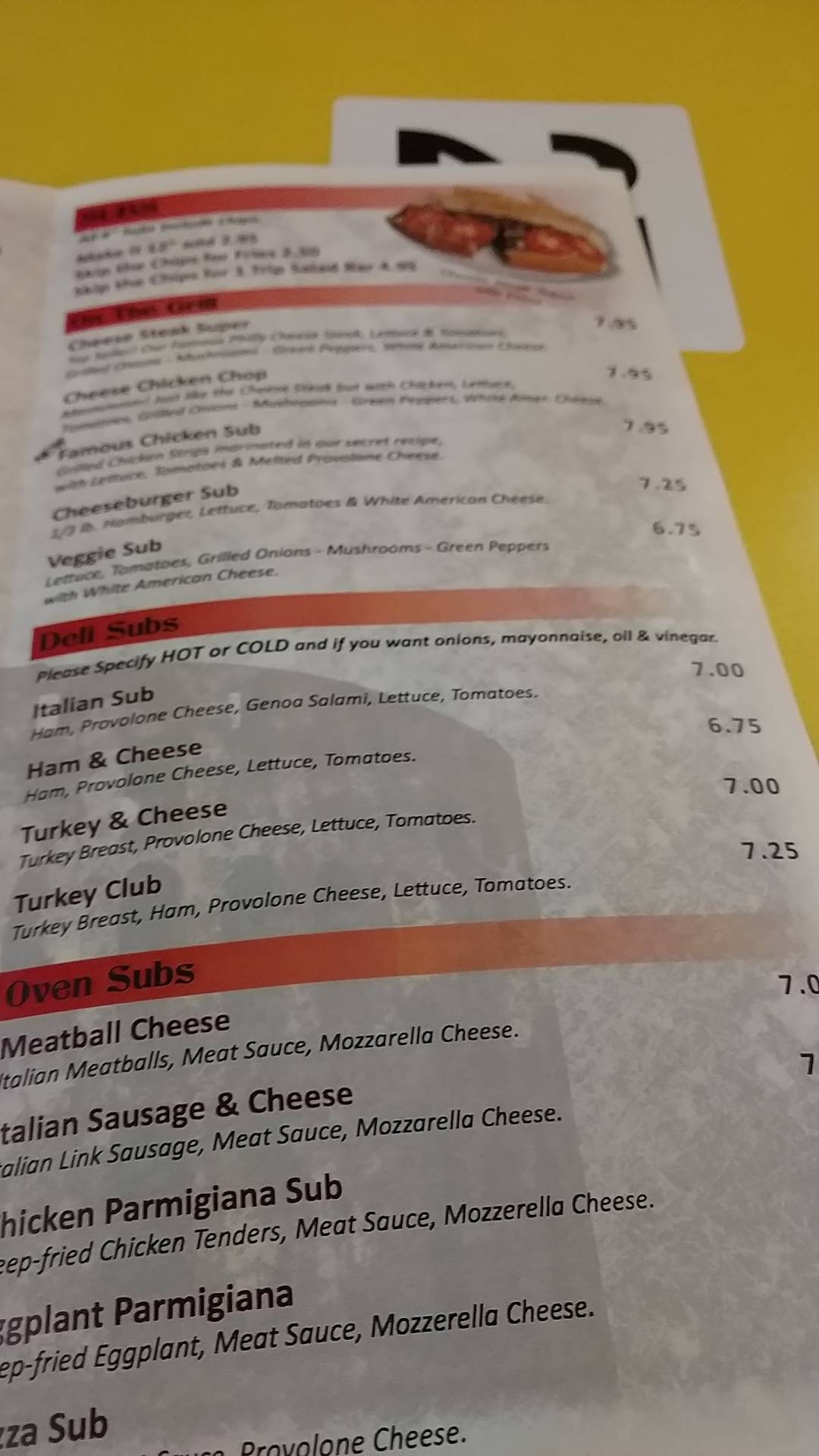 Menu at Italian Delight Family Restaurant, South Boston