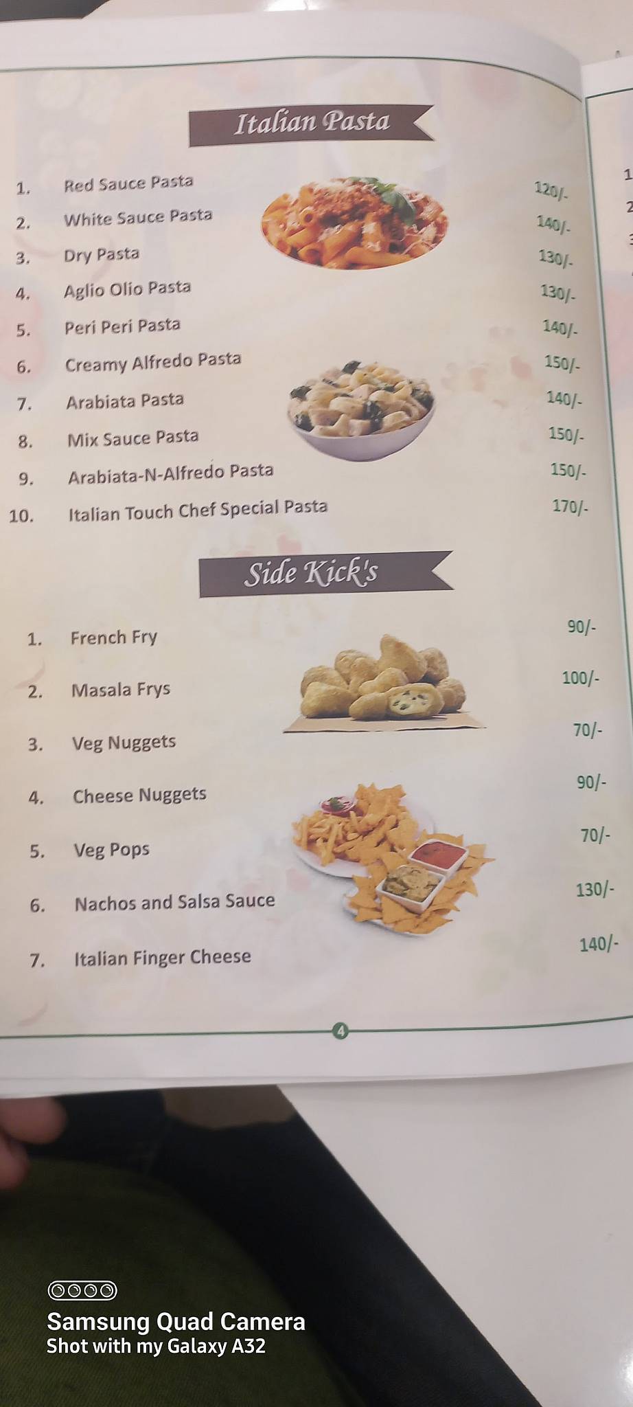 ITALIAN TOUCH menu