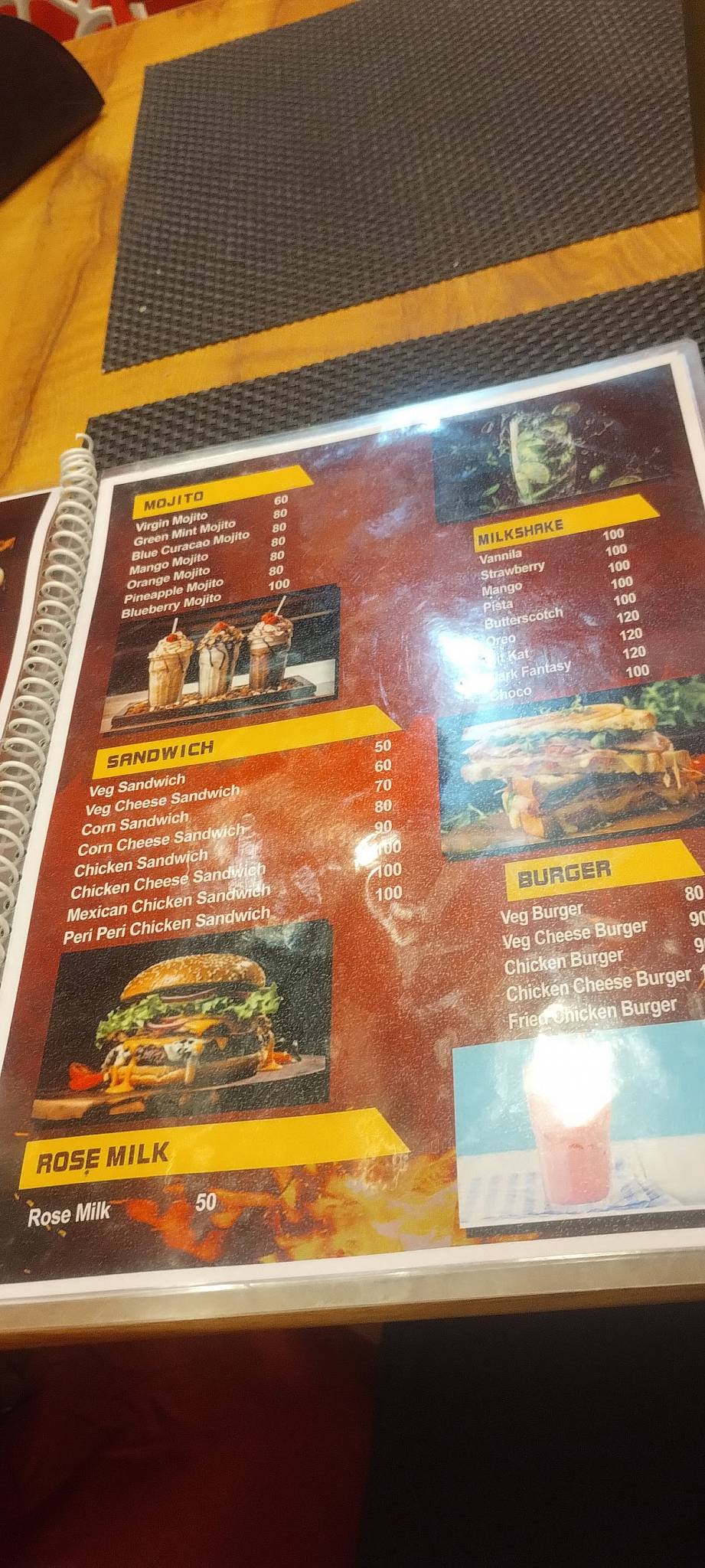 JP restaurant menu