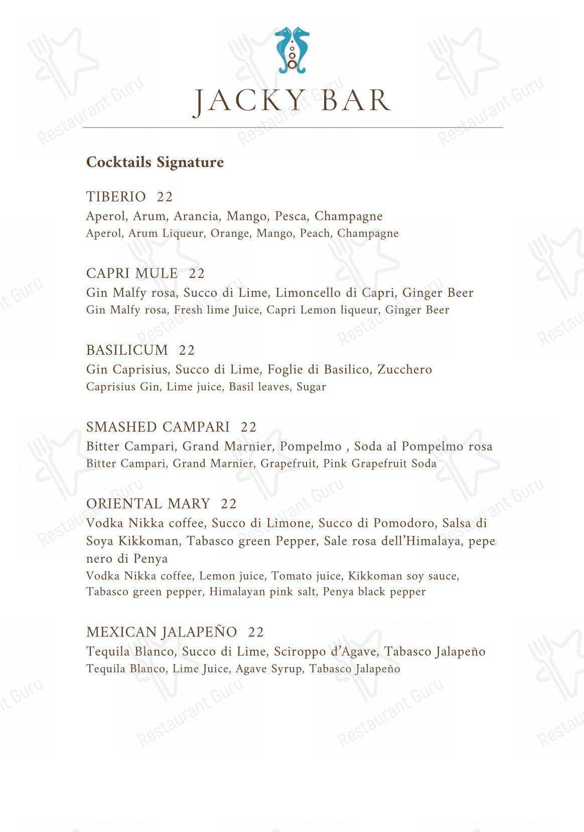 Menu di Jacky Bar - Menu