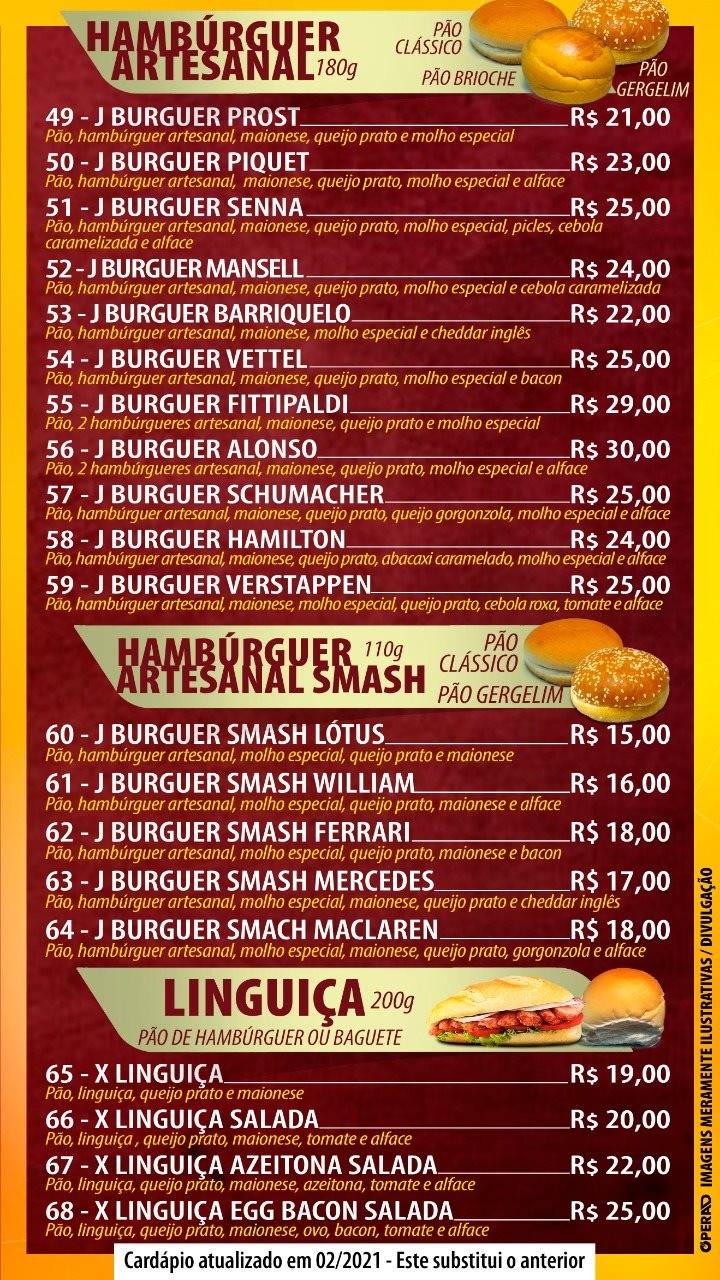 Jacoia lanches cardápio