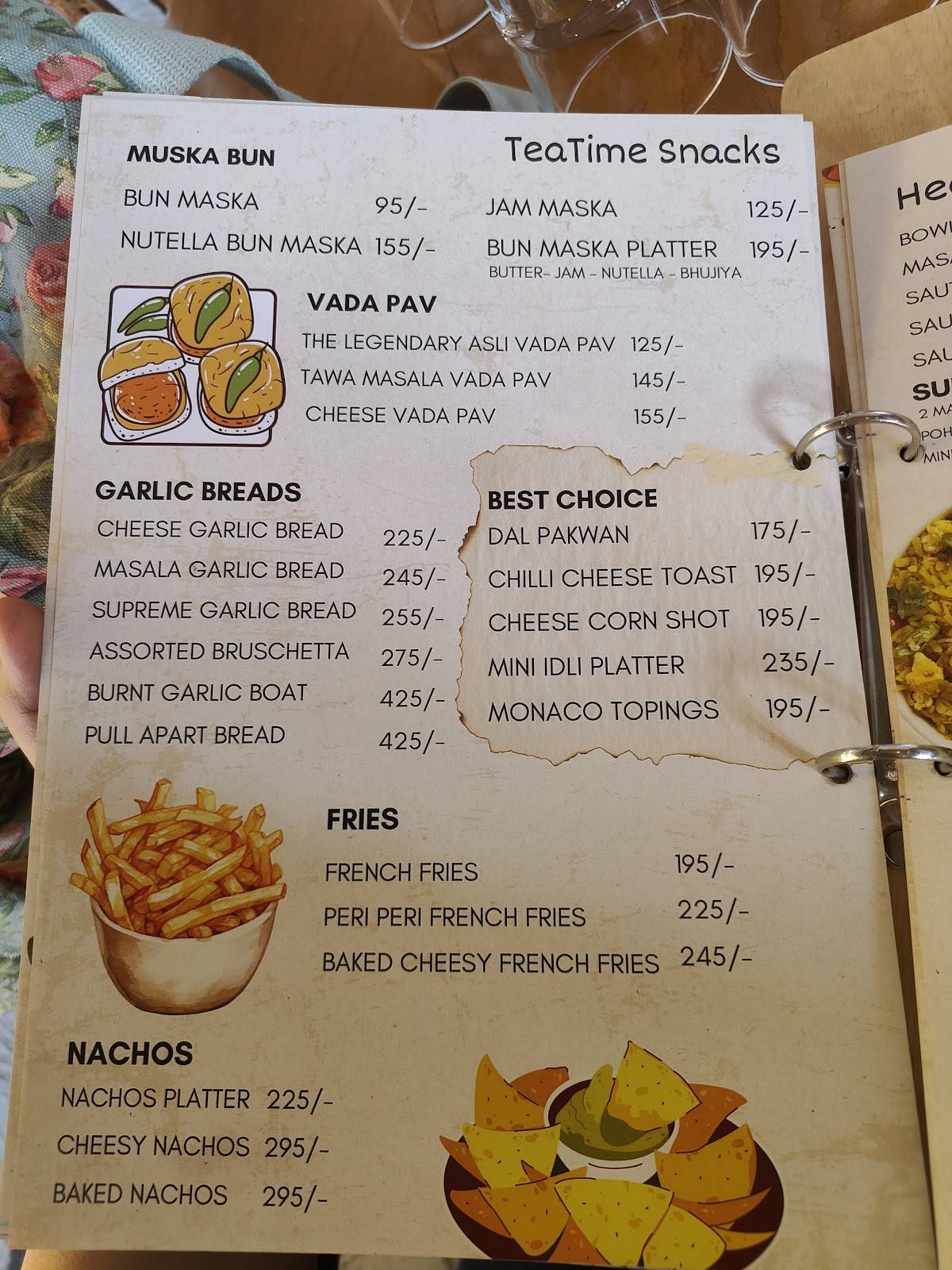 Tea Connect menu