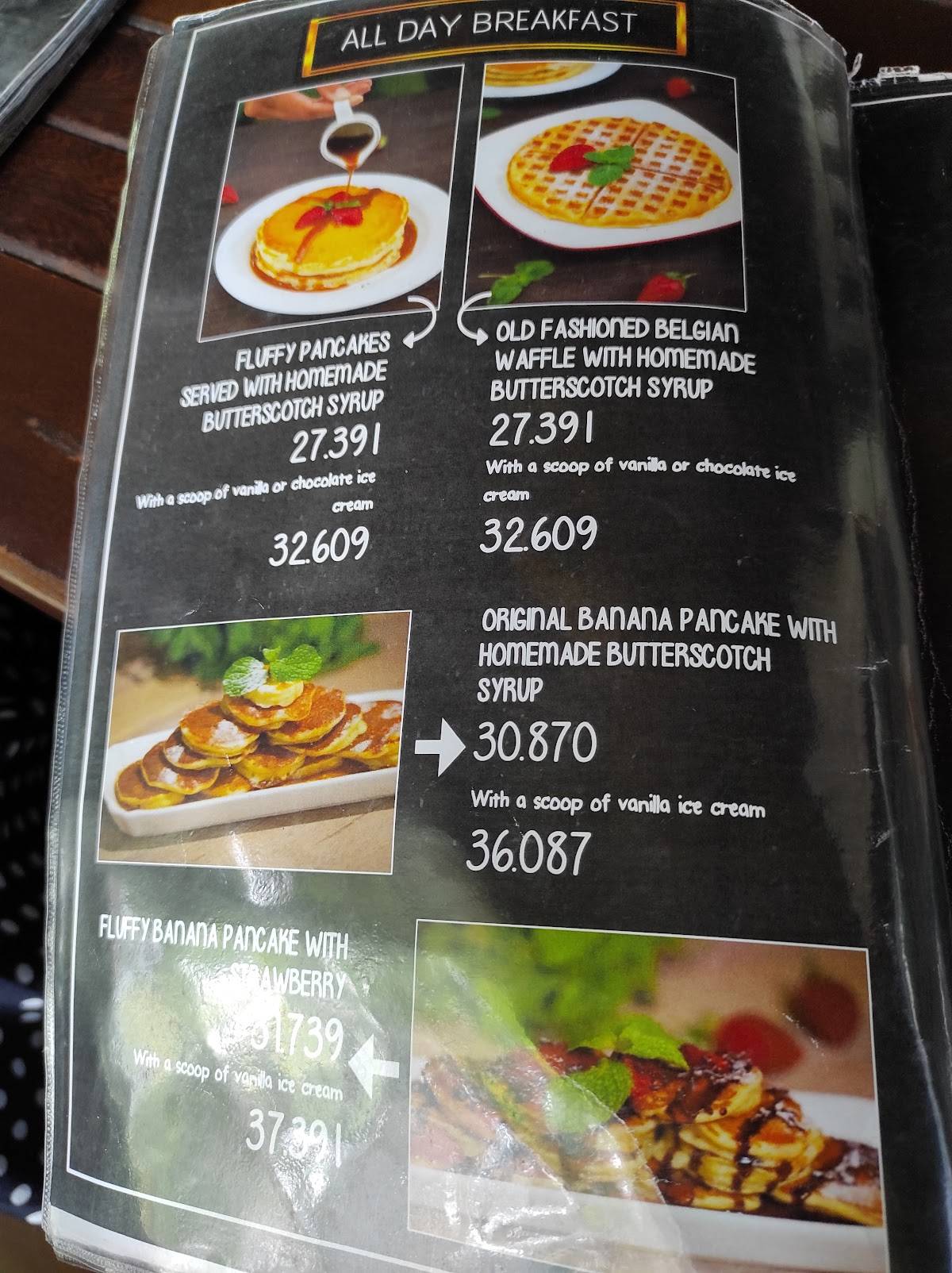 Carta del café Java Dancer Coffee, Malang