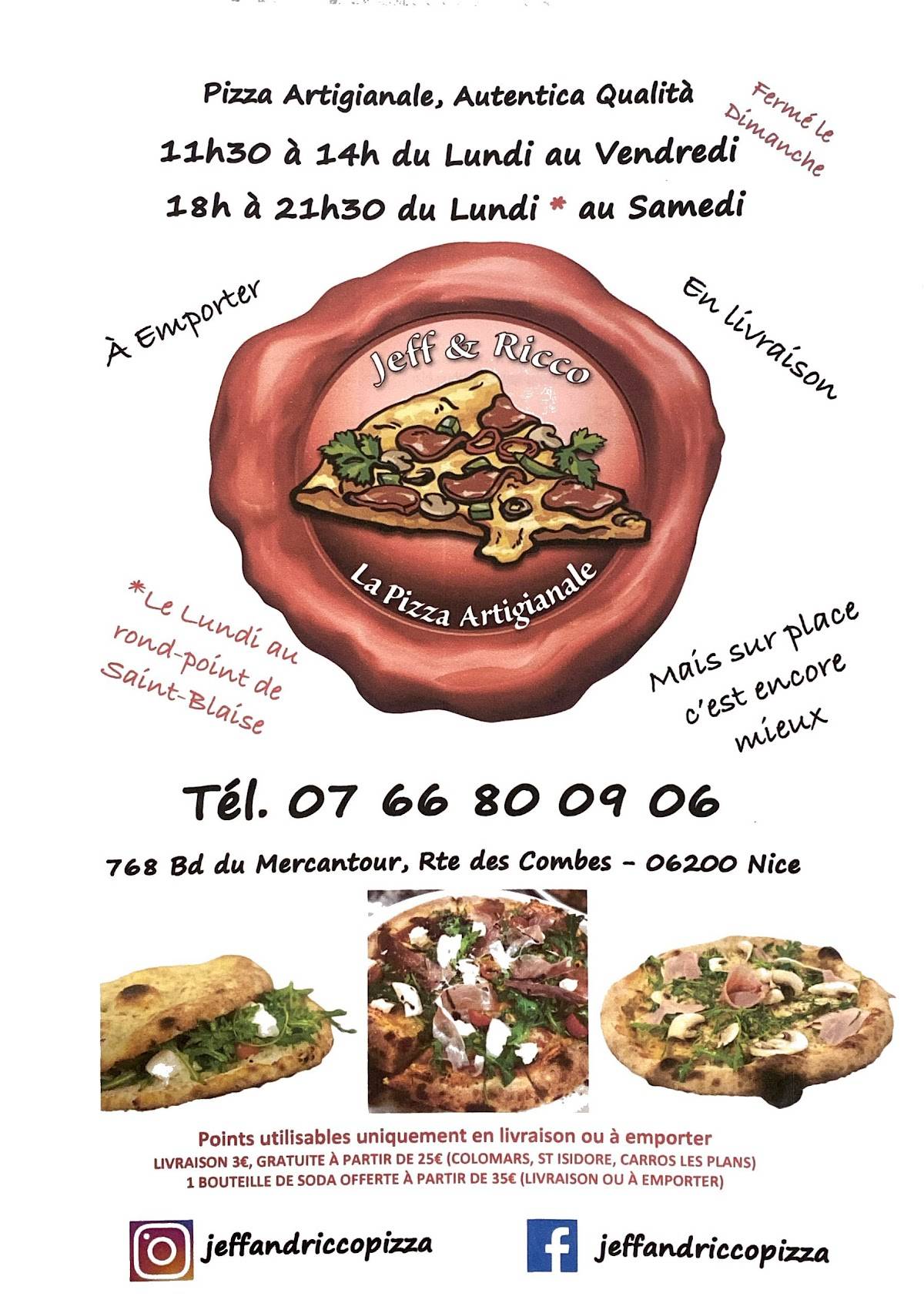 Menu de Jeff & Ricco