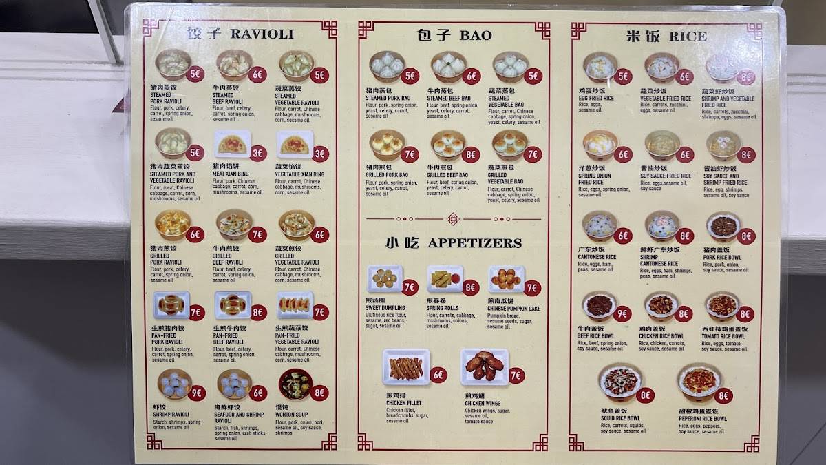 Menu de Ji Li Ravioleria