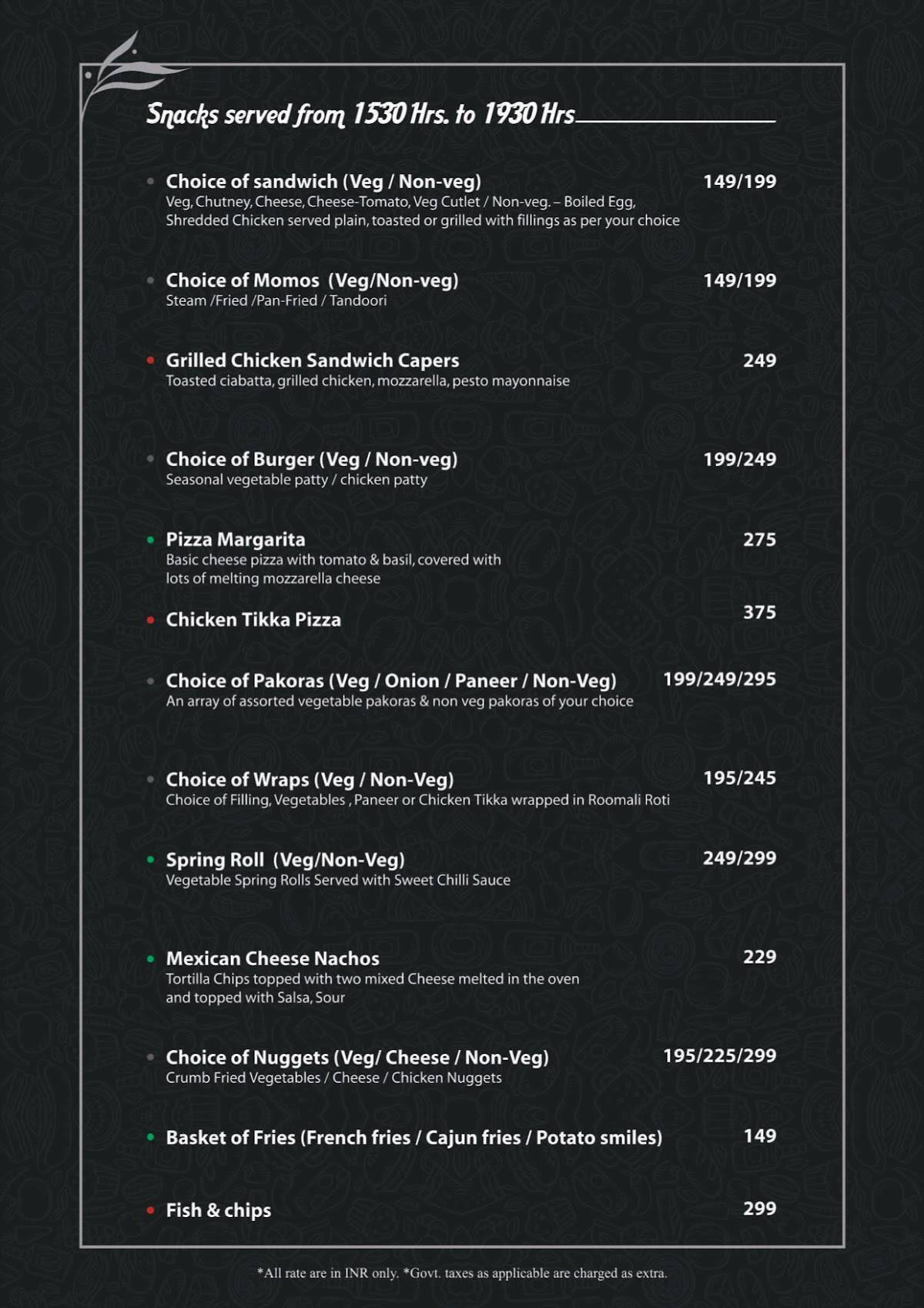 The Food Isle menu