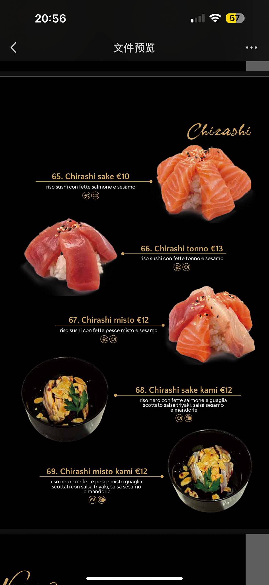 Menu di Kami Sushi 
