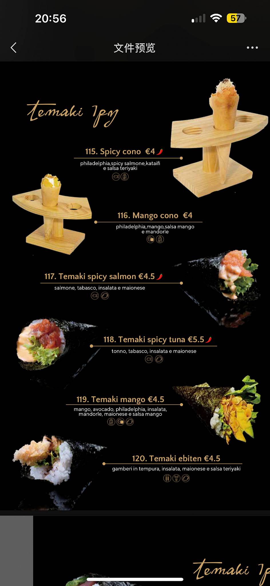Menu di Kami Sushi 