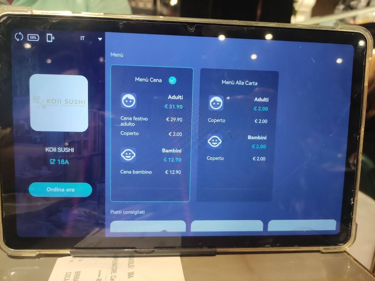 Menu di KOII SUSHI TO DREAM TORINO 