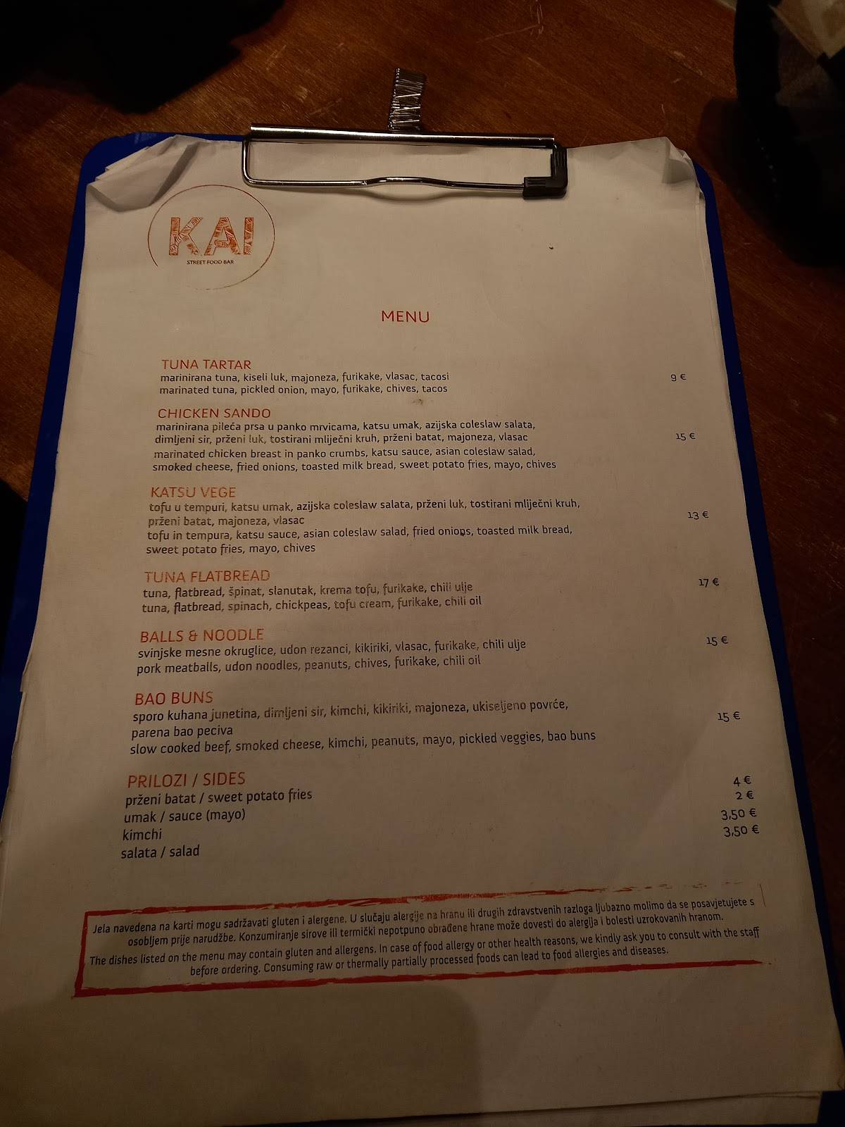 Menu di Kai Street Food 