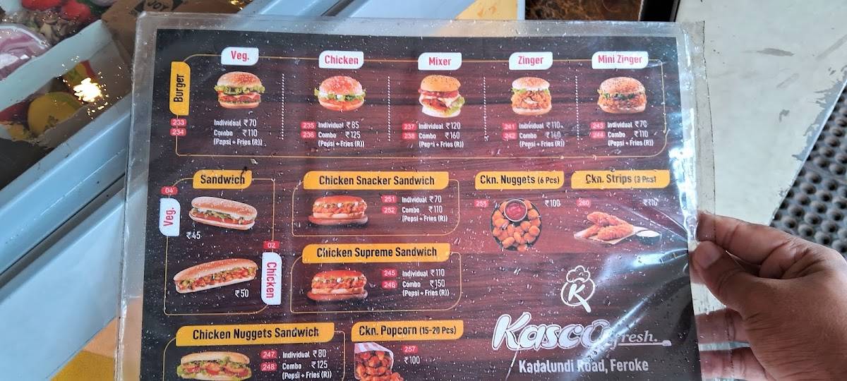 Kasco Fresh Bakery Restaurant menu