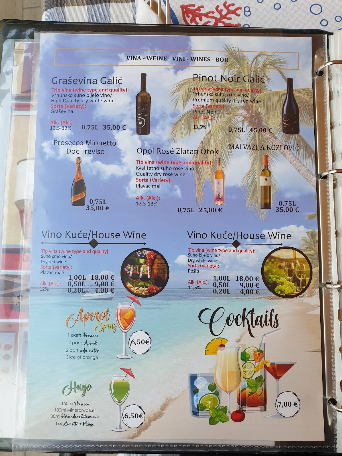 Menu di Kavana PIKO 