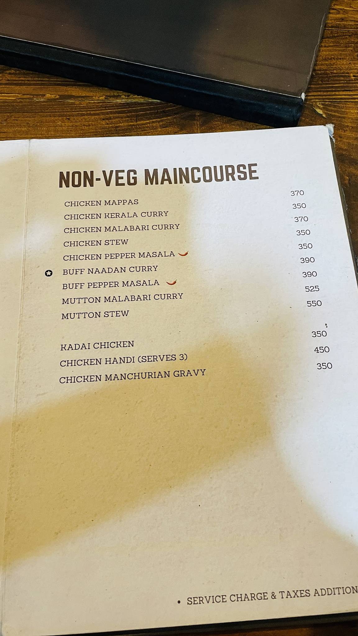 Kerala Cafe menu