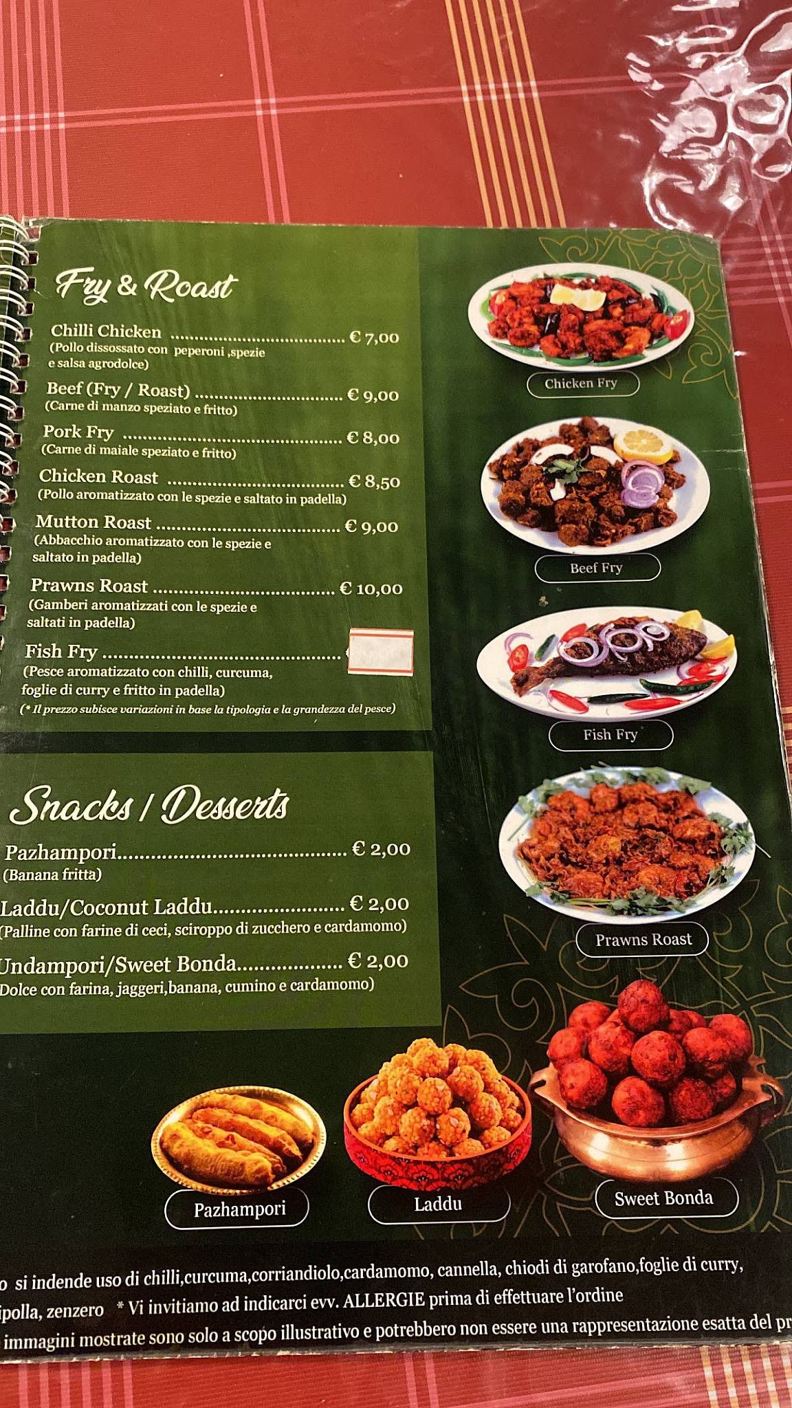 Menu di Kerala Restaurant - Indian(south) Cuisine 