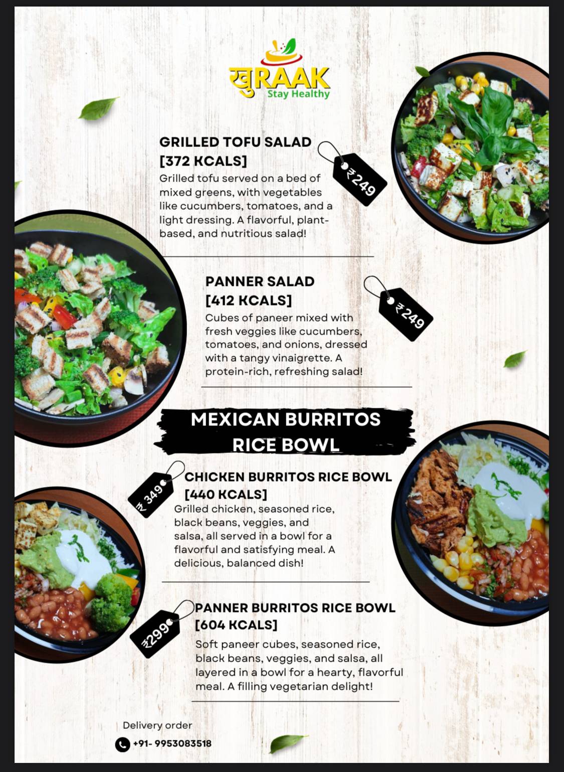 Khuraak Stay Healthy menu