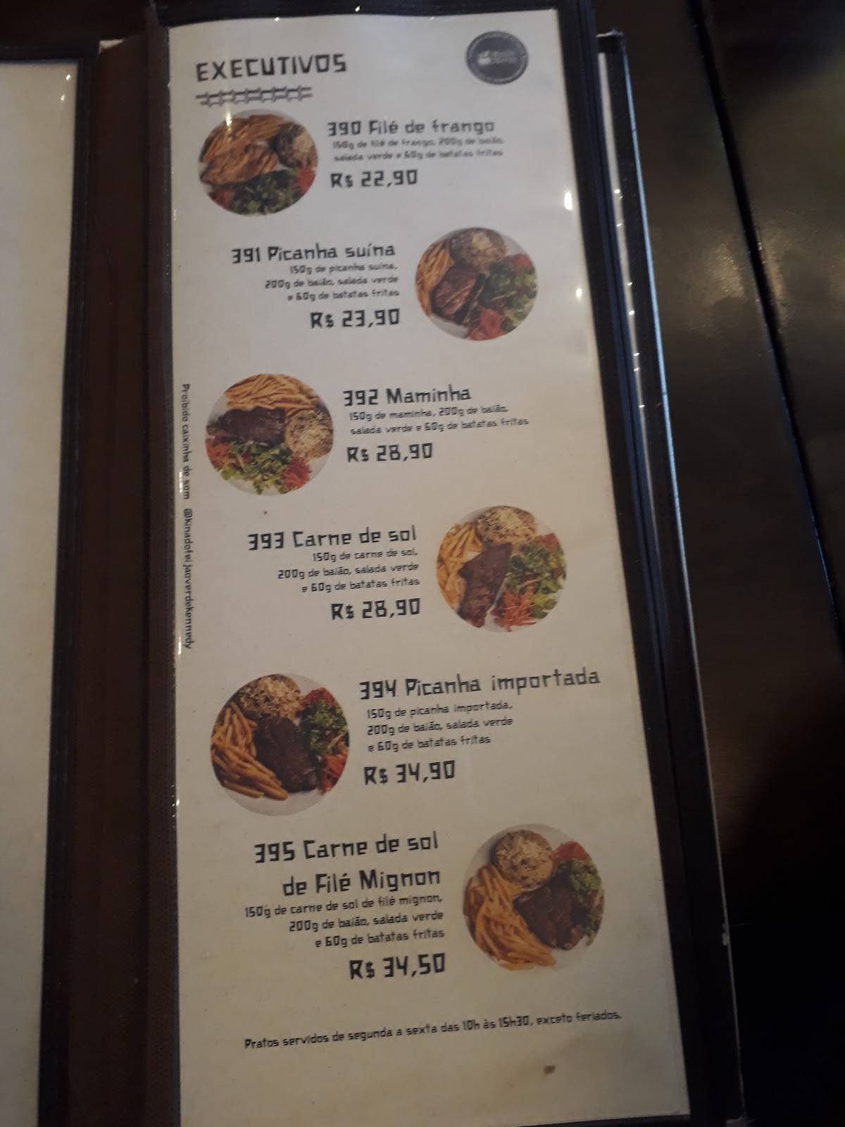 Kina do Feijão Verde cardápio