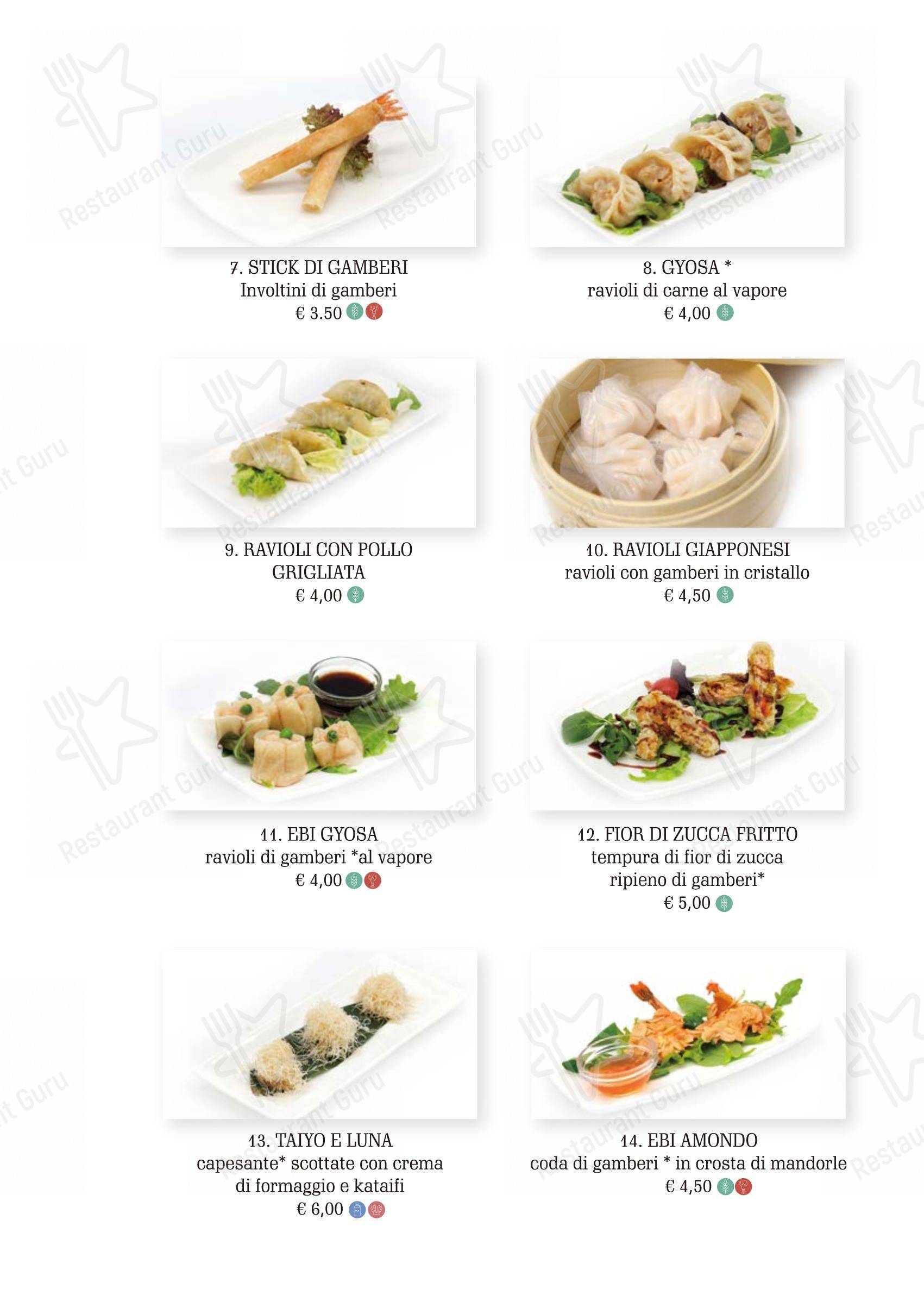 Menu per Kirin ristorante