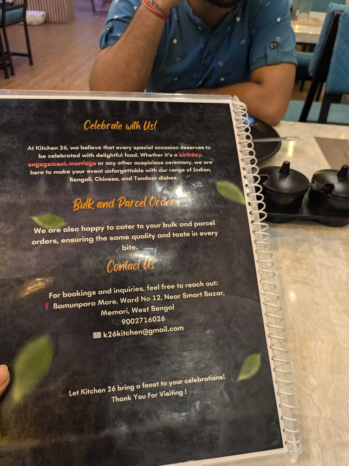 Kitchen 26 menu