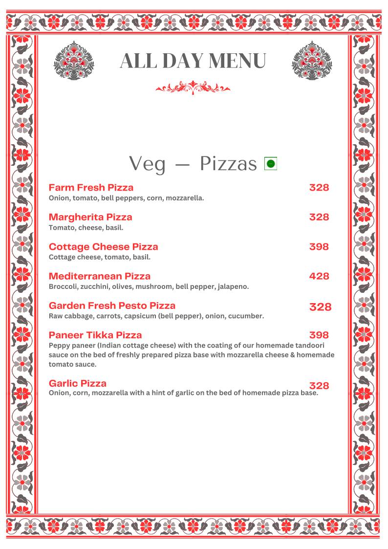 Kitchens of Mewar Restaurant menu