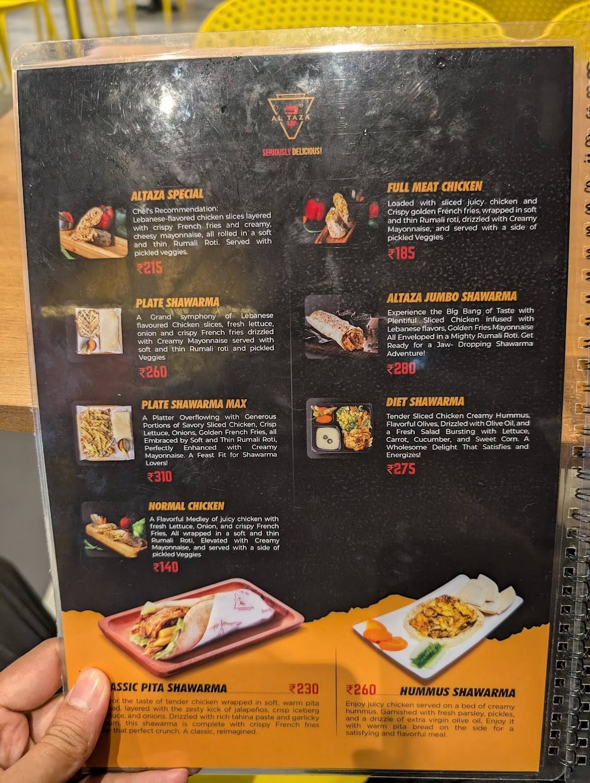 Al Taza - Edappally menu