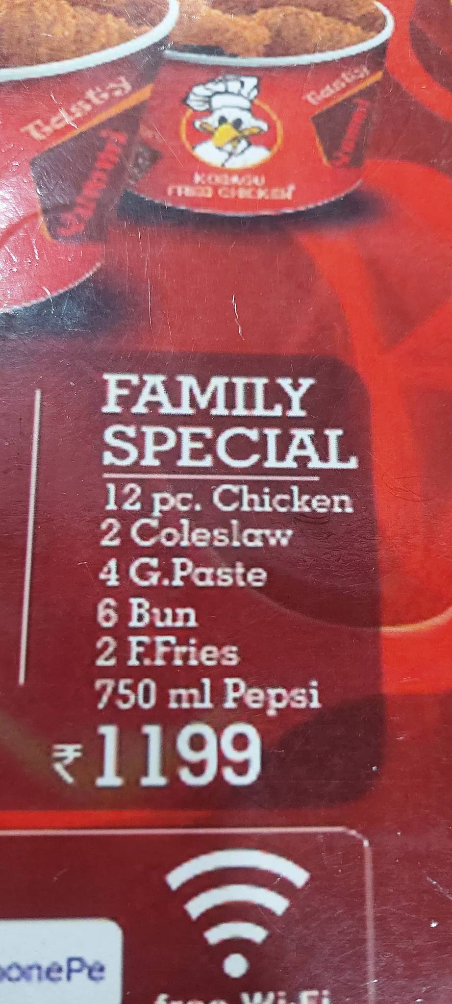 Kodagu Fried Chicken menu