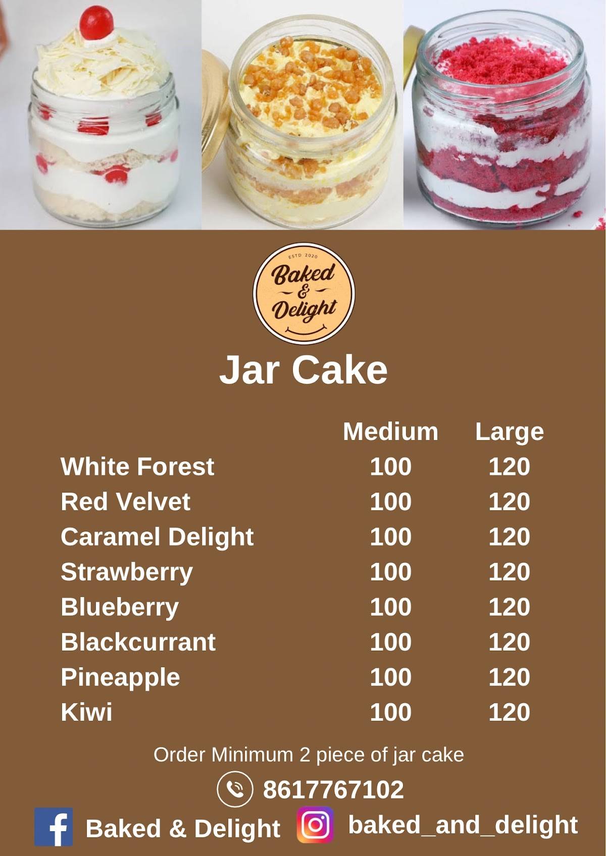 Baked & Delight menu