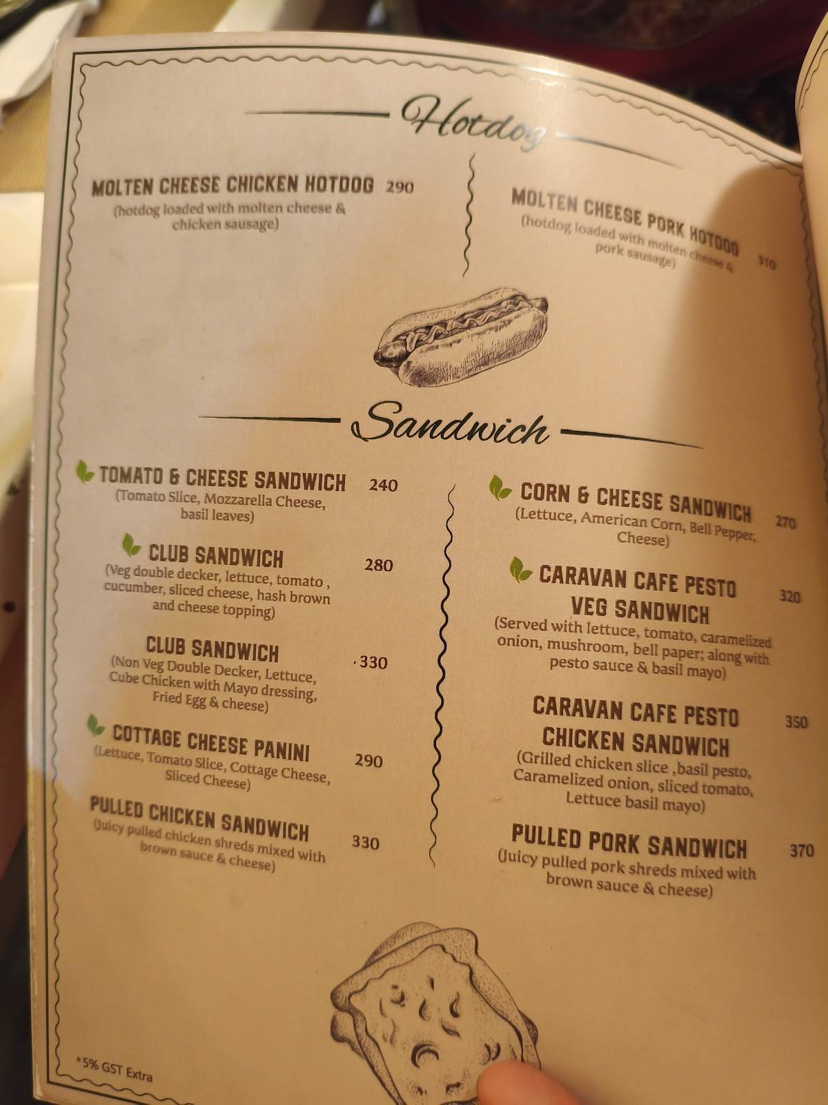 Caravan Cafe menu