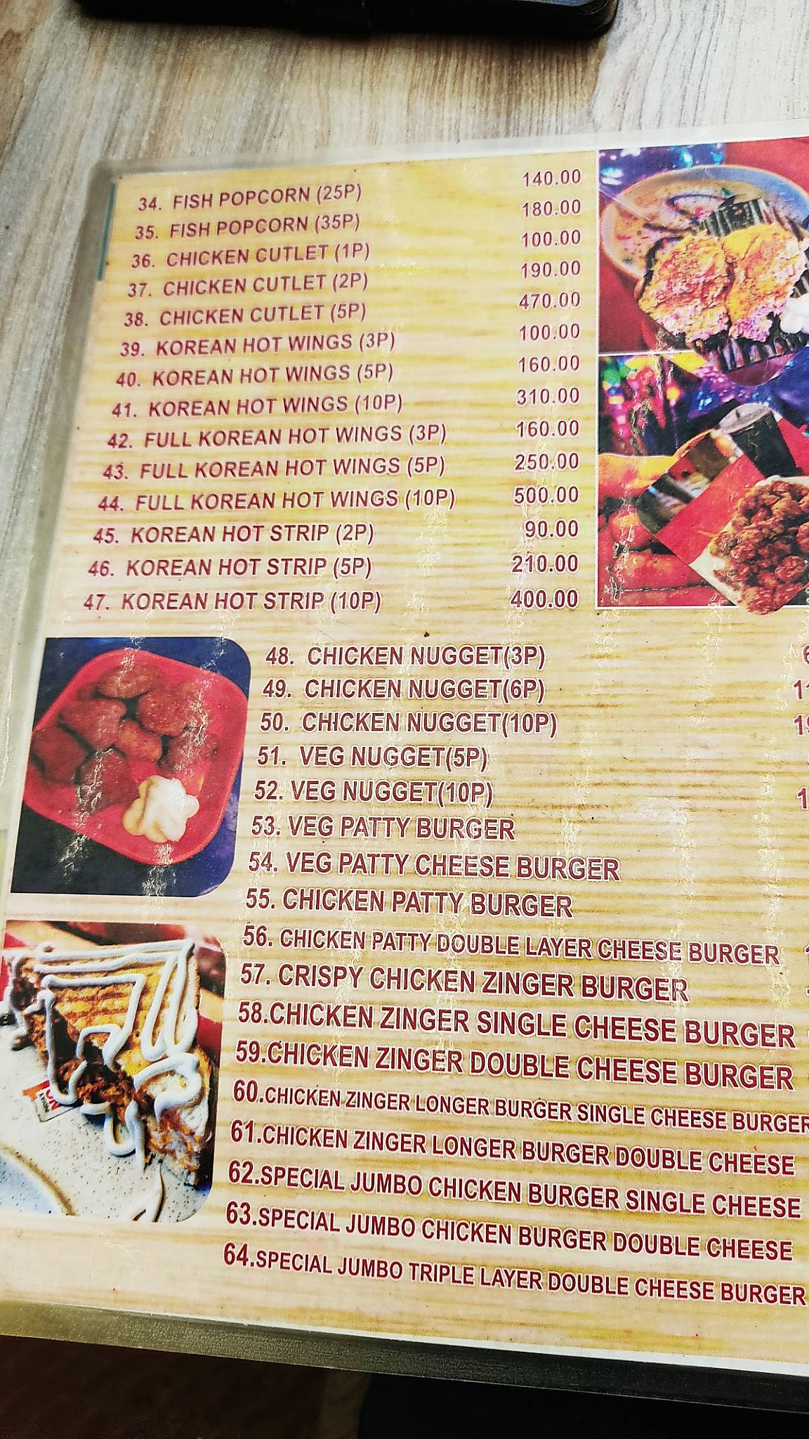 Hangout cafe Madhyamgram menu