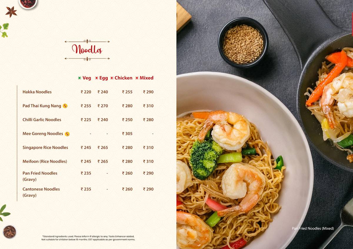 SHANGHAI - FLAVOURS OF CHINA TOWN (Salt Lake) menu