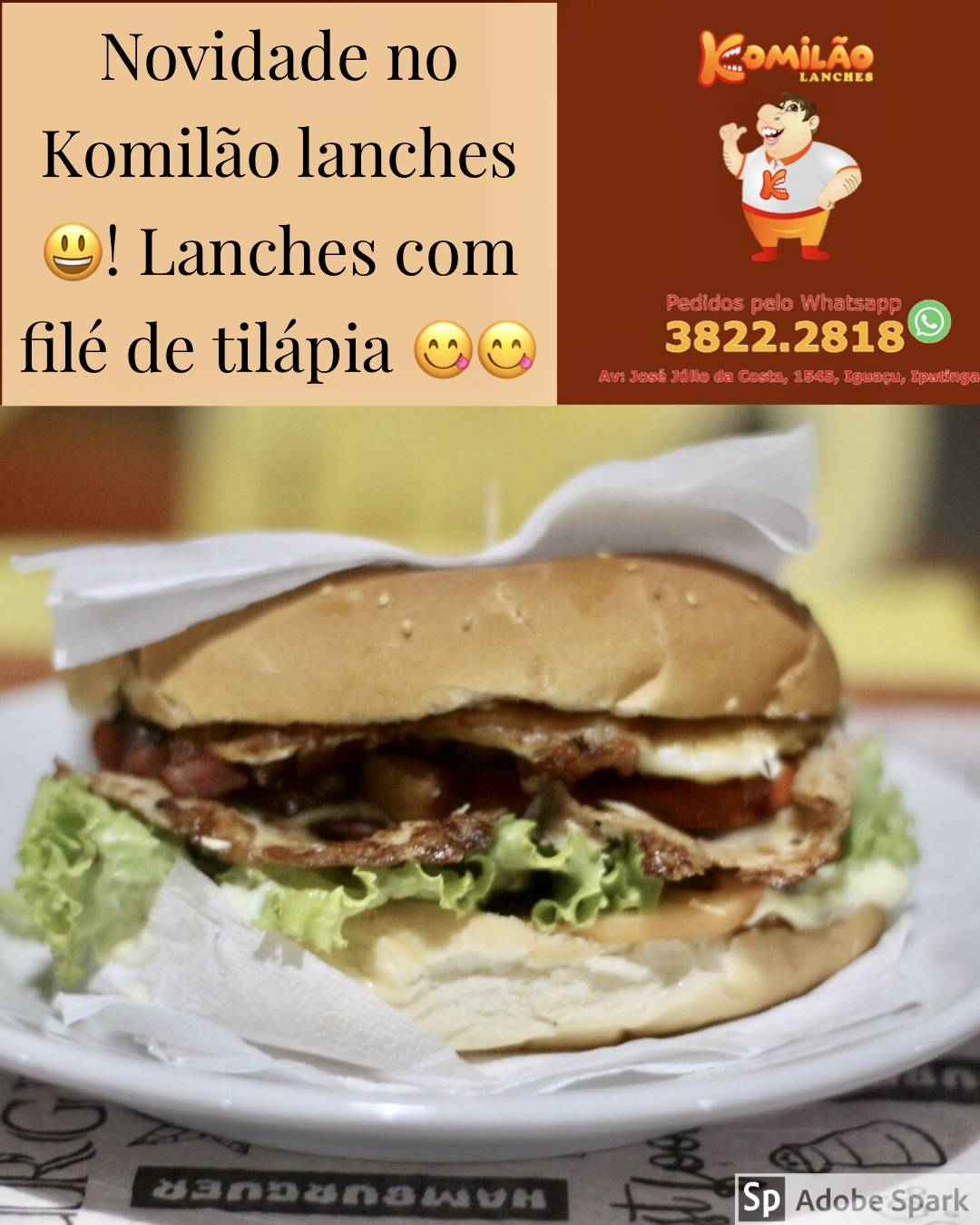 Komilão Lanches cardápio