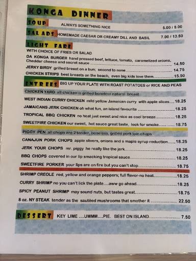 Menu de Konga Cafe