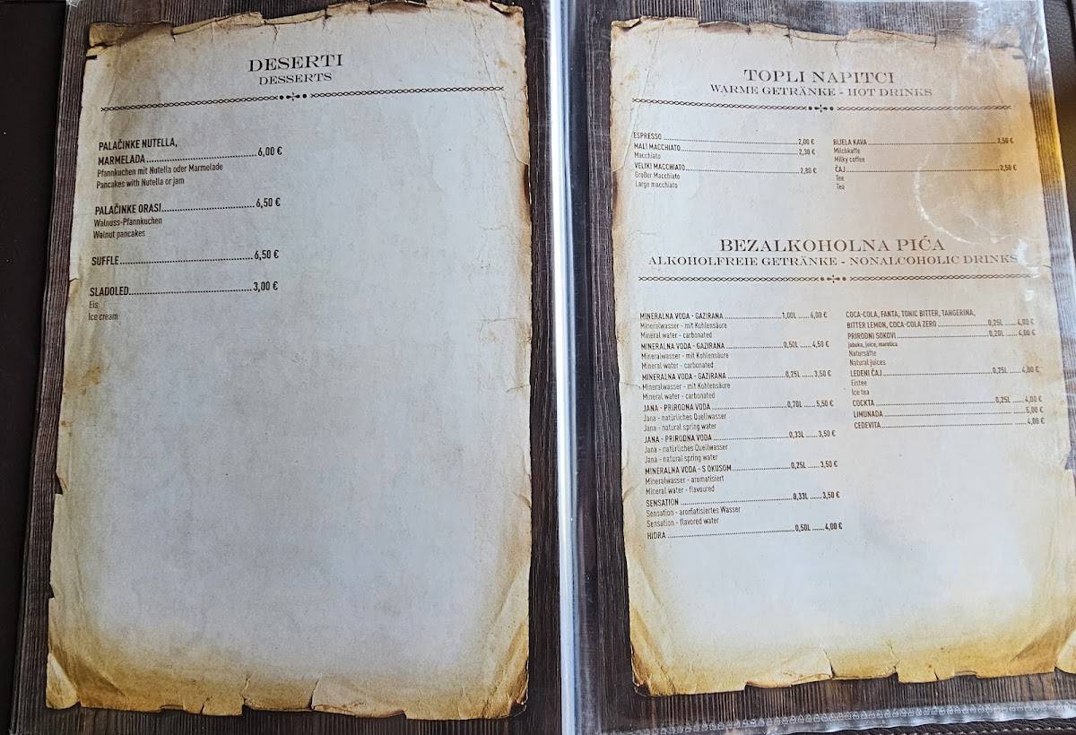 Menu di Konoba Rafaelo 