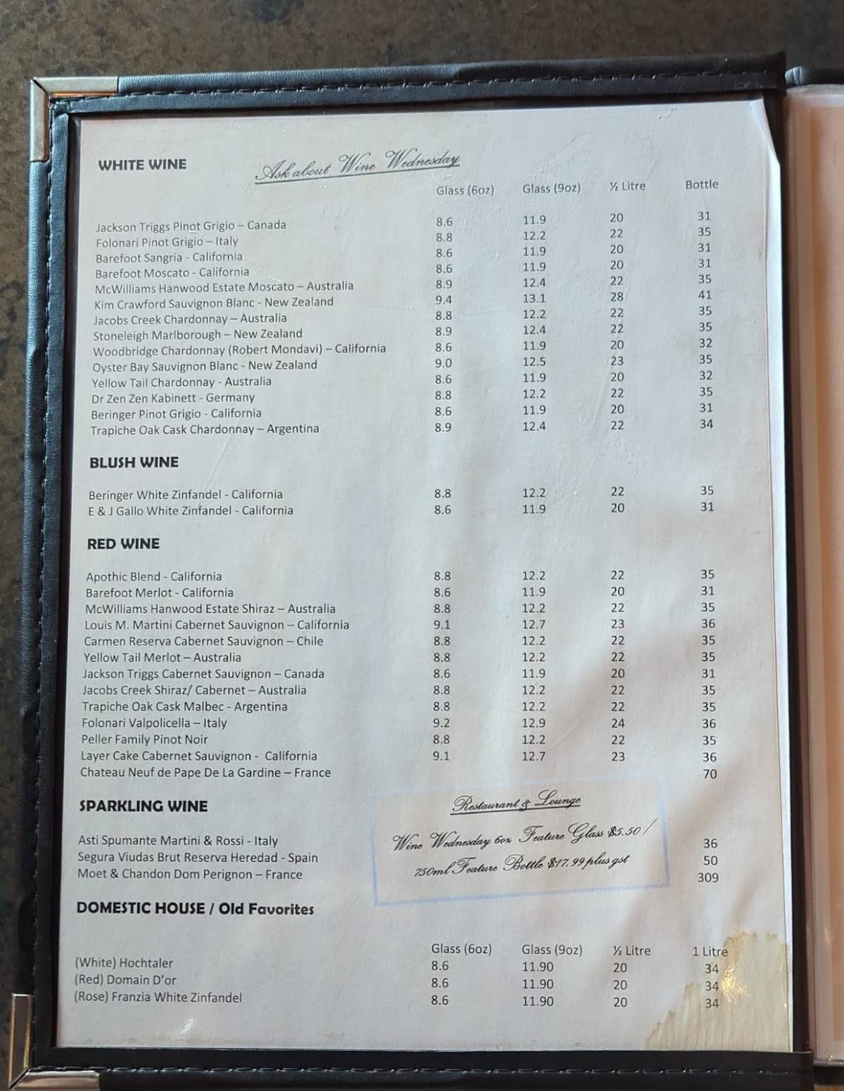 Menu de Kosmos Restaurant & Lounge